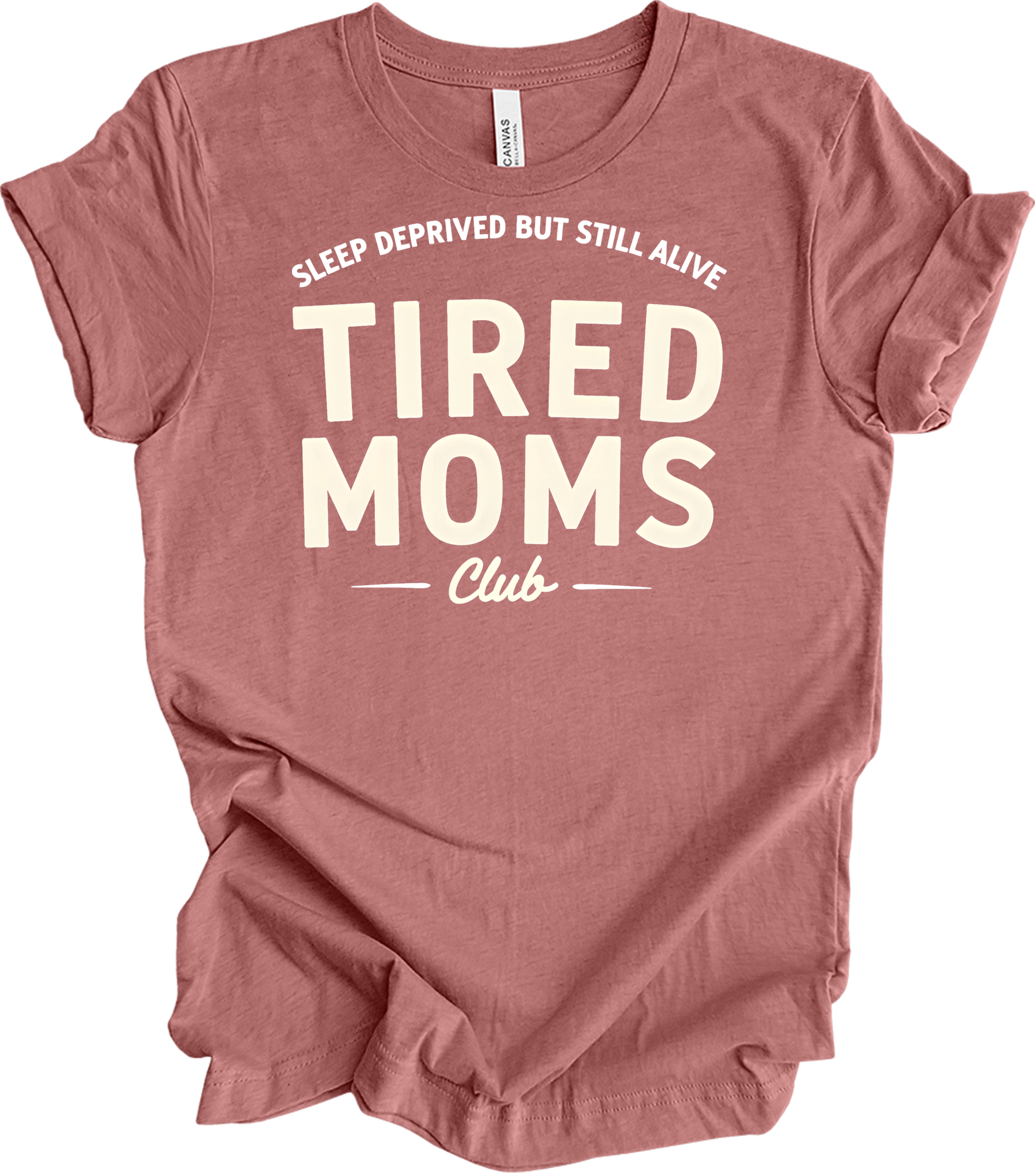 Tired Moms Club - Funny Mom T-Shirt in Heather Mauve