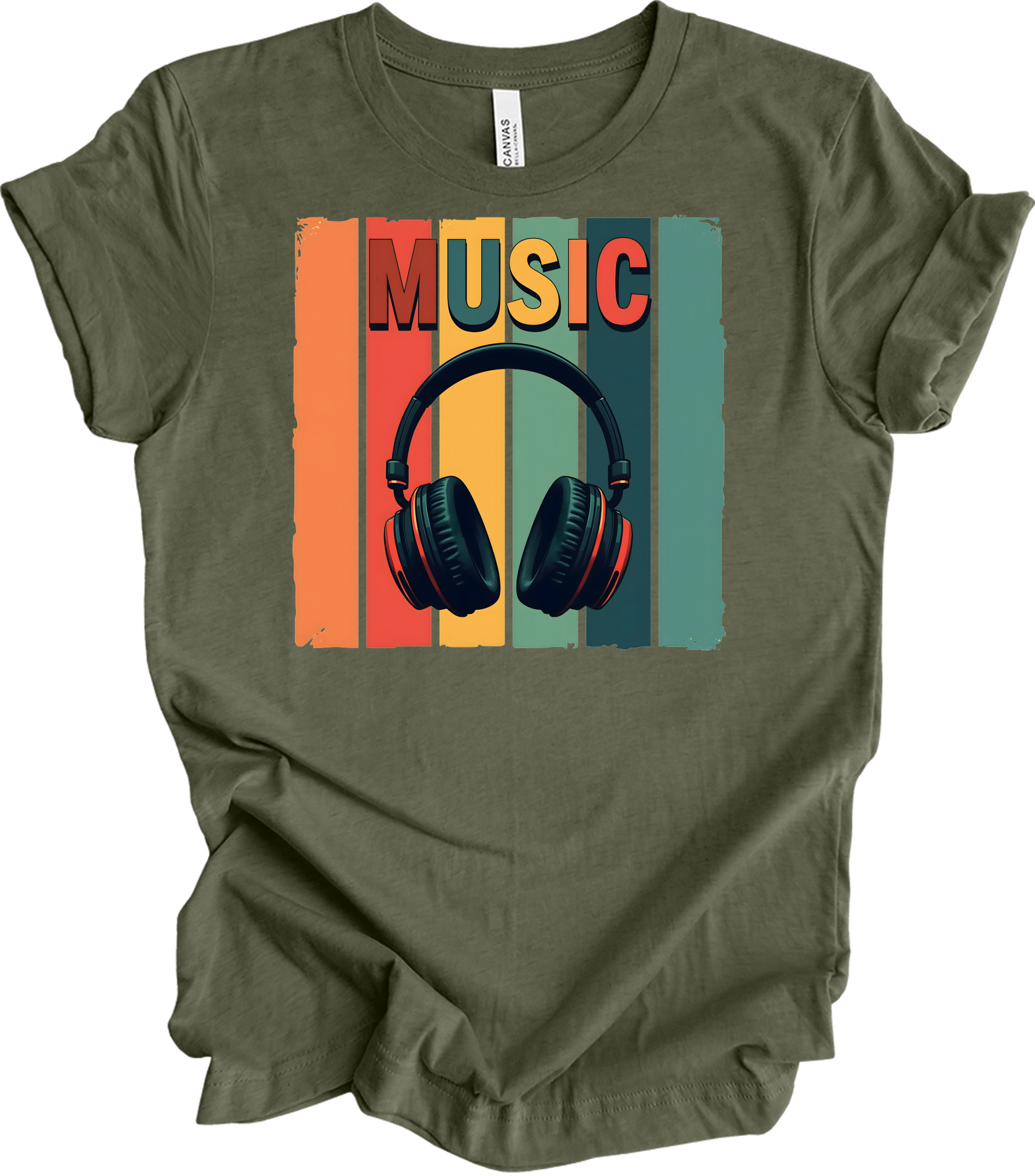 Electronic Music Lover T-Shirt in Heather Military Green
