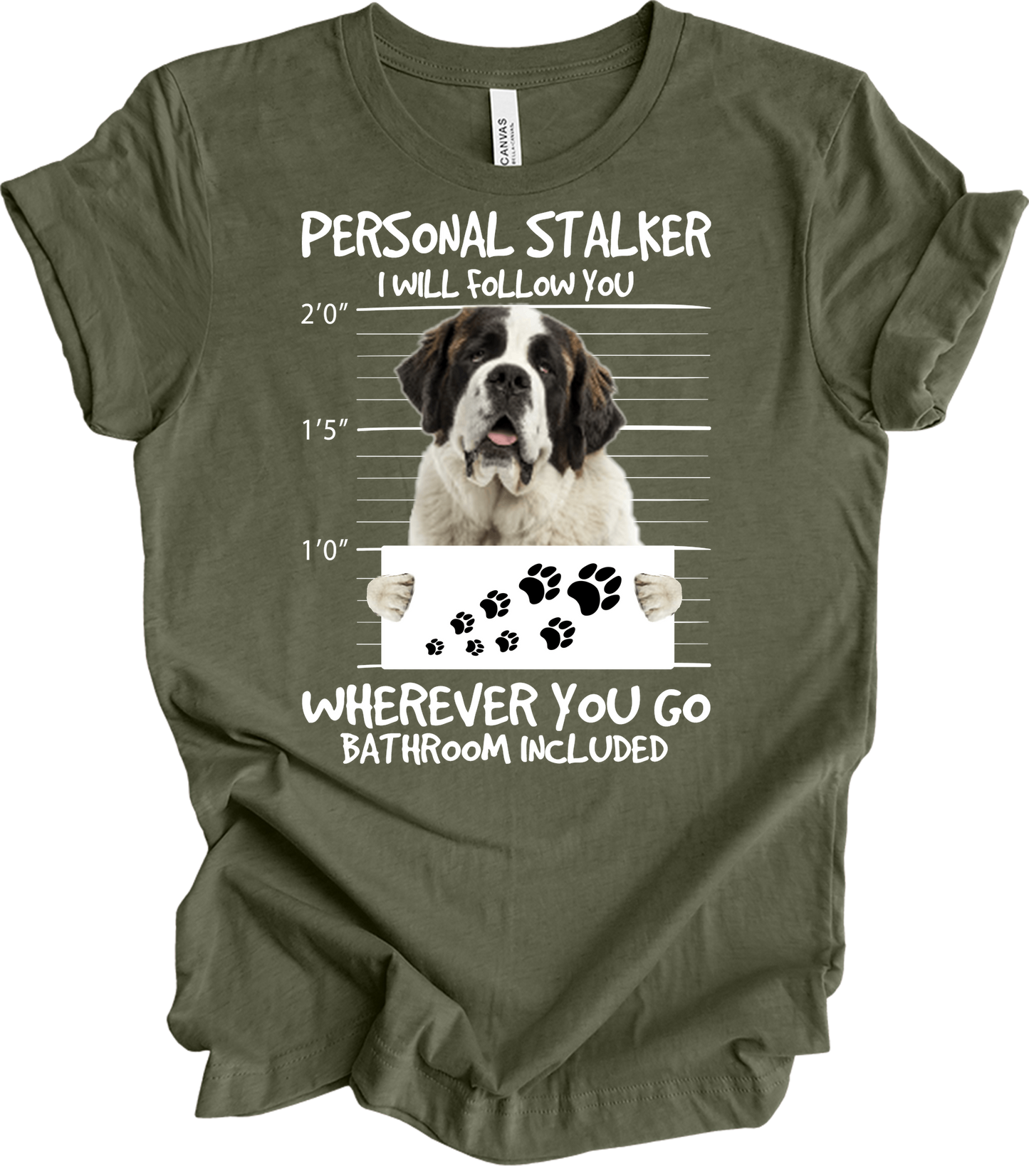 Saint Bernard Personal Stalker T-Shirt in Heather Military Green