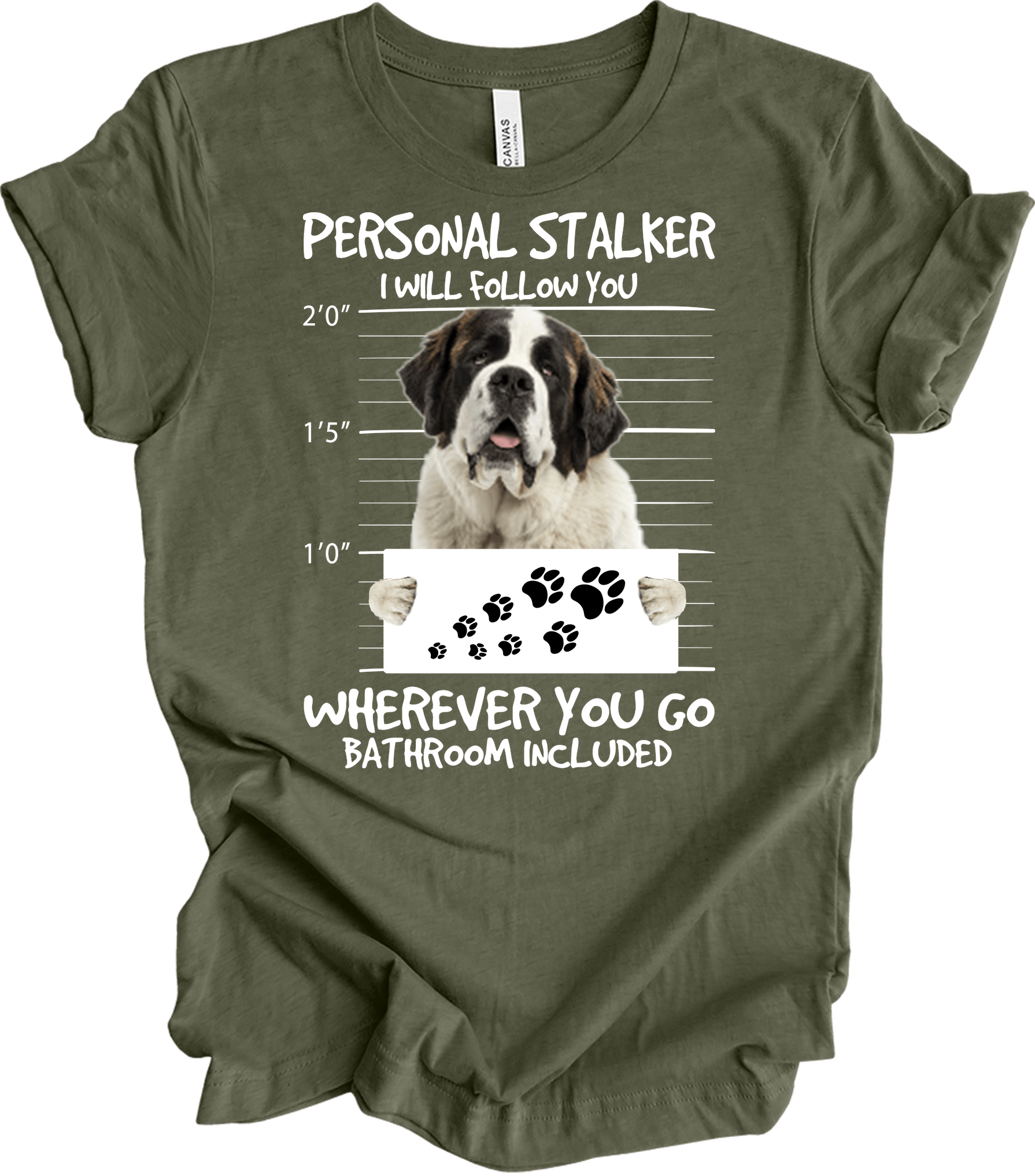Saint Bernard Personal Stalker T-Shirt in Heather Military Green
