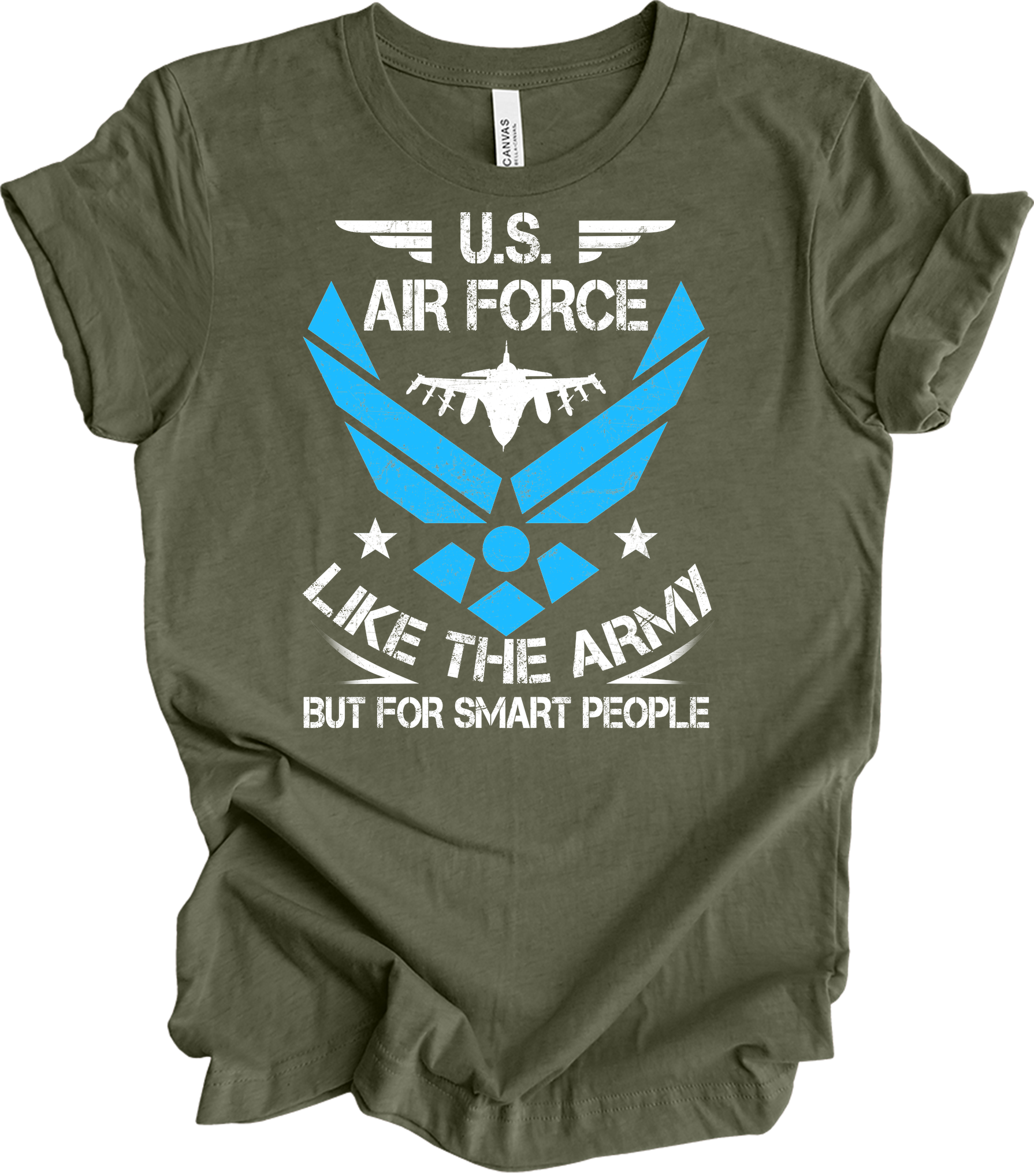 U.S. Air Force - Smart People T-Shirt in Heather Military Green