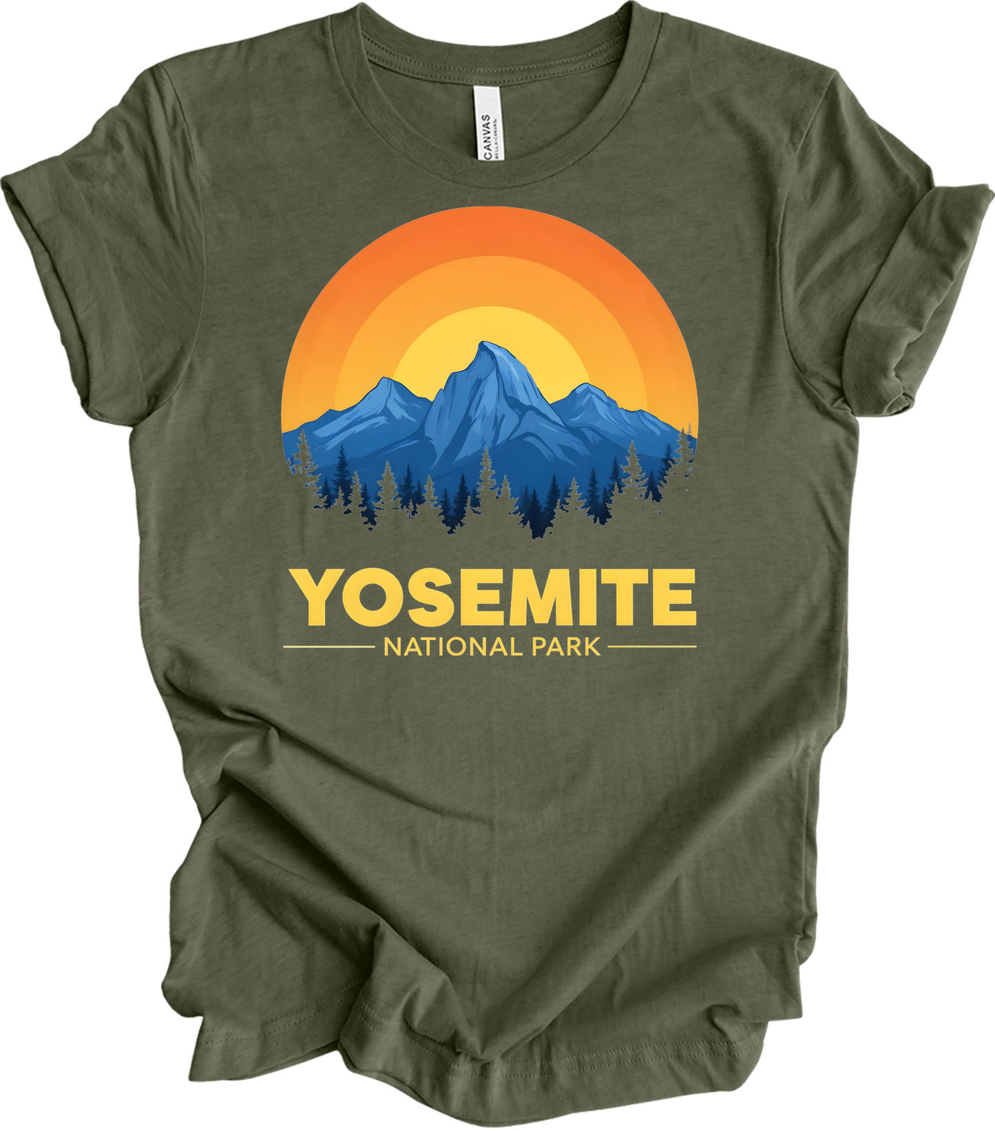 Yosemite Park Vintage T-Shirt in Heather Military Green