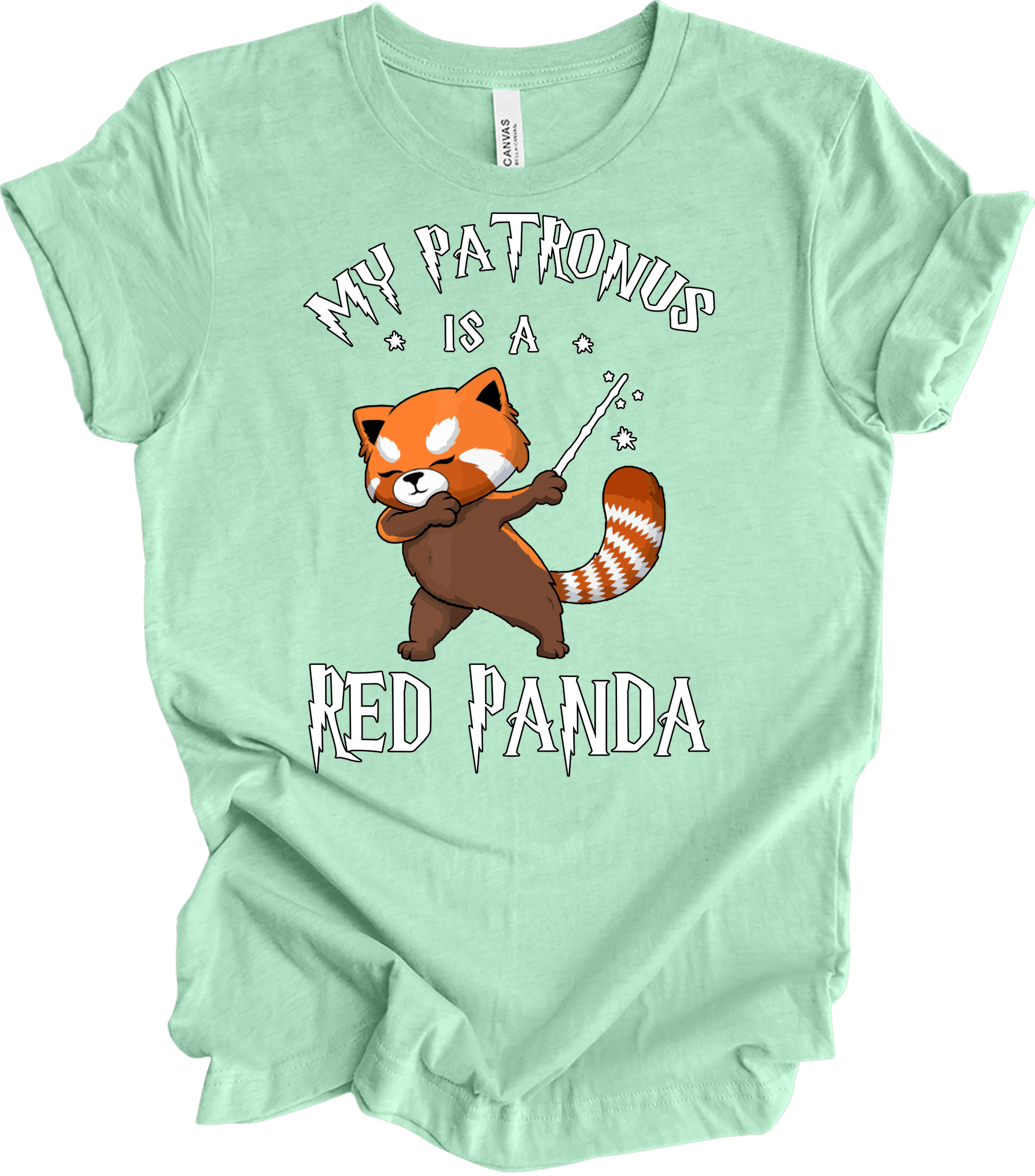 My Patronus Red Panda T-Shirt in Heather Mint