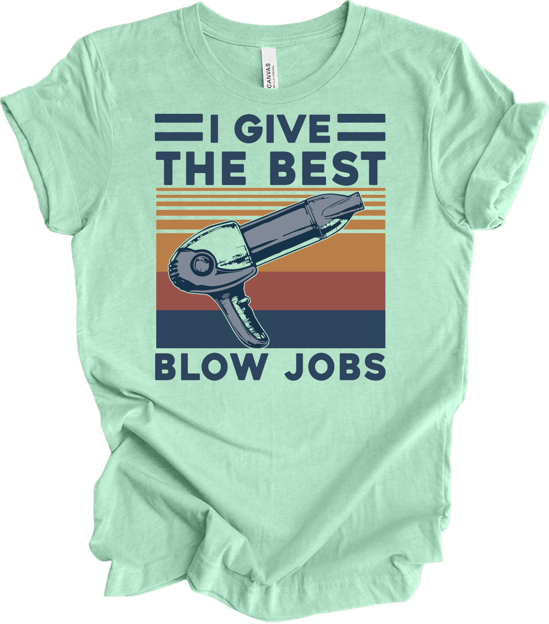 Best Blow Jobs Hair Stylist T-Shirt in Heather Mint