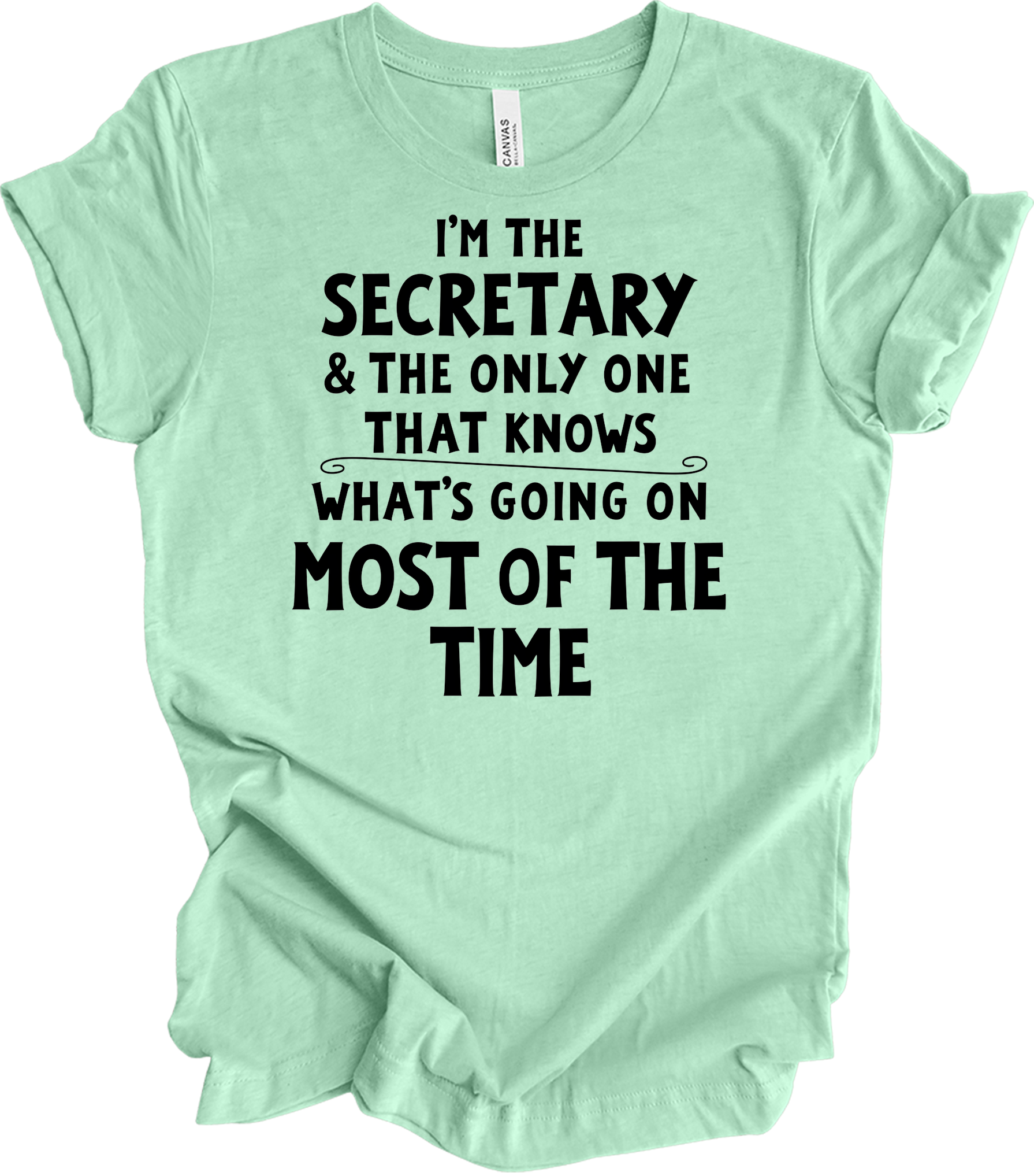 Secretary Knows T-Shirt in Heather Mint