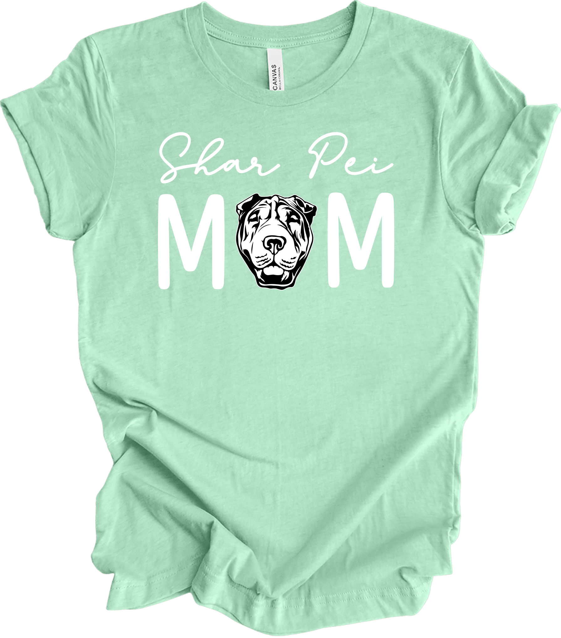 Shar Pei Mom Gift T-Shirt in Heather Mint