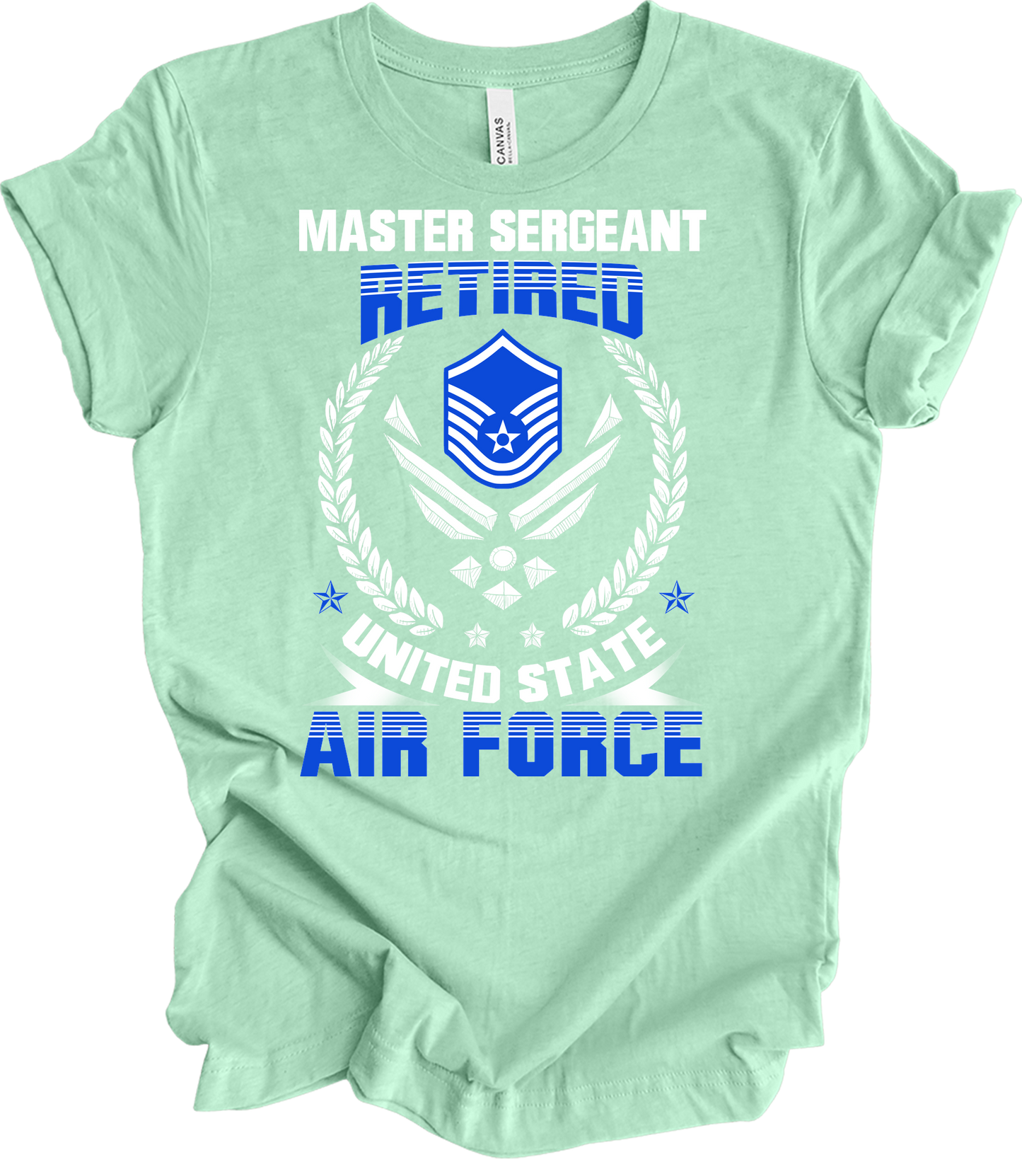 Master Sergeant Retired USAF T-Shirt in Heather Mint