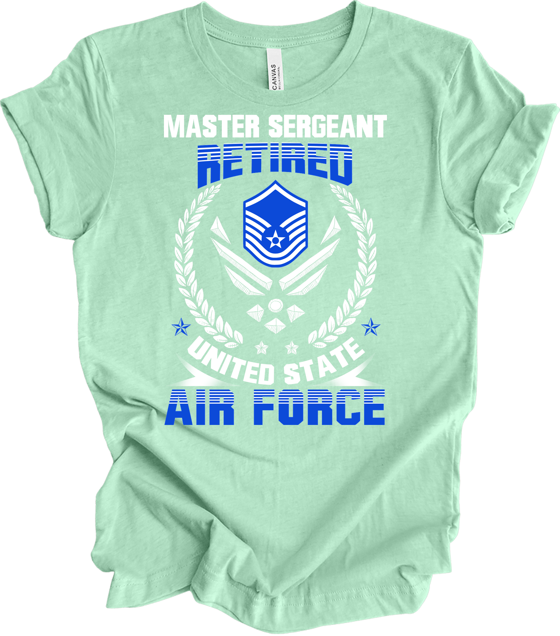Master Sergeant Retired USAF T-Shirt in Heather Mint