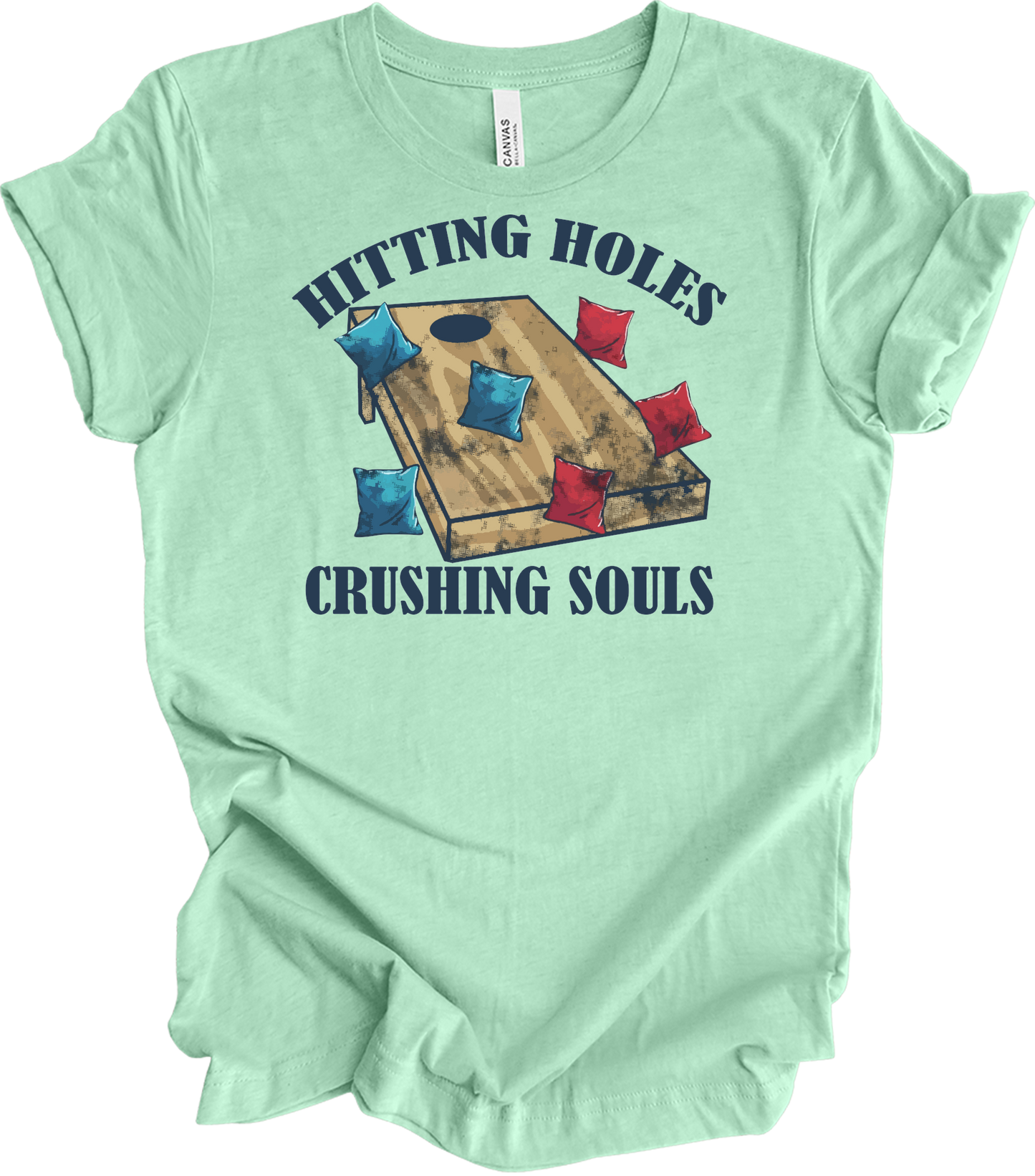 Hitting Holes Crushing Souls T-Shirt in Heather Mint