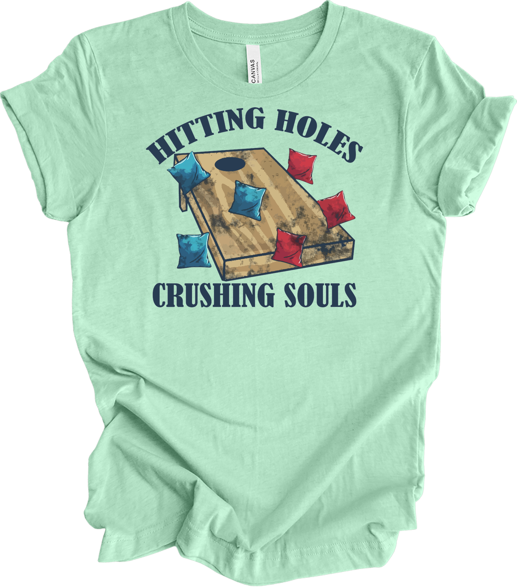 Hitting Holes Crushing Souls T-Shirt in Heather Mint