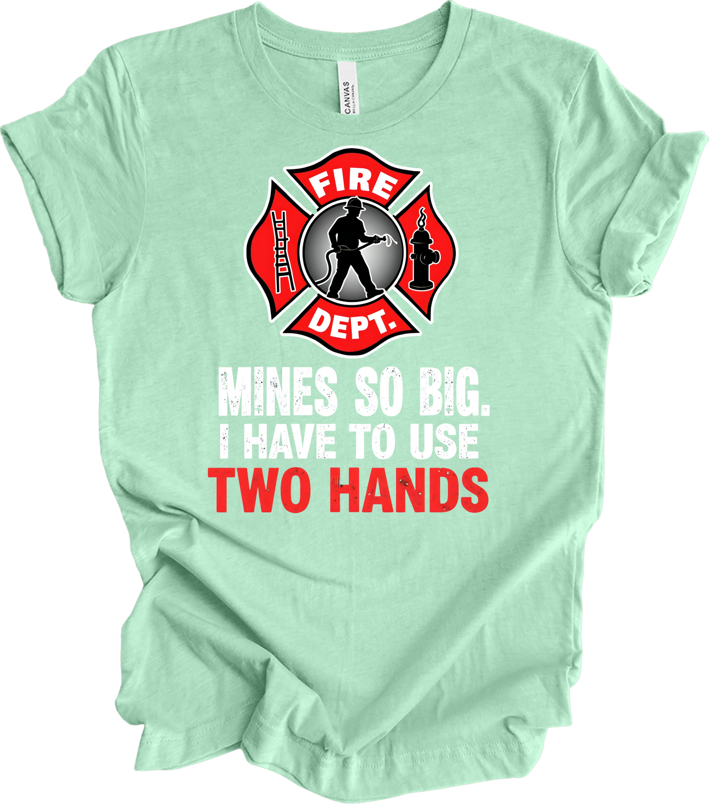 Fire Dept Funny T-Shirt in Heather Mint