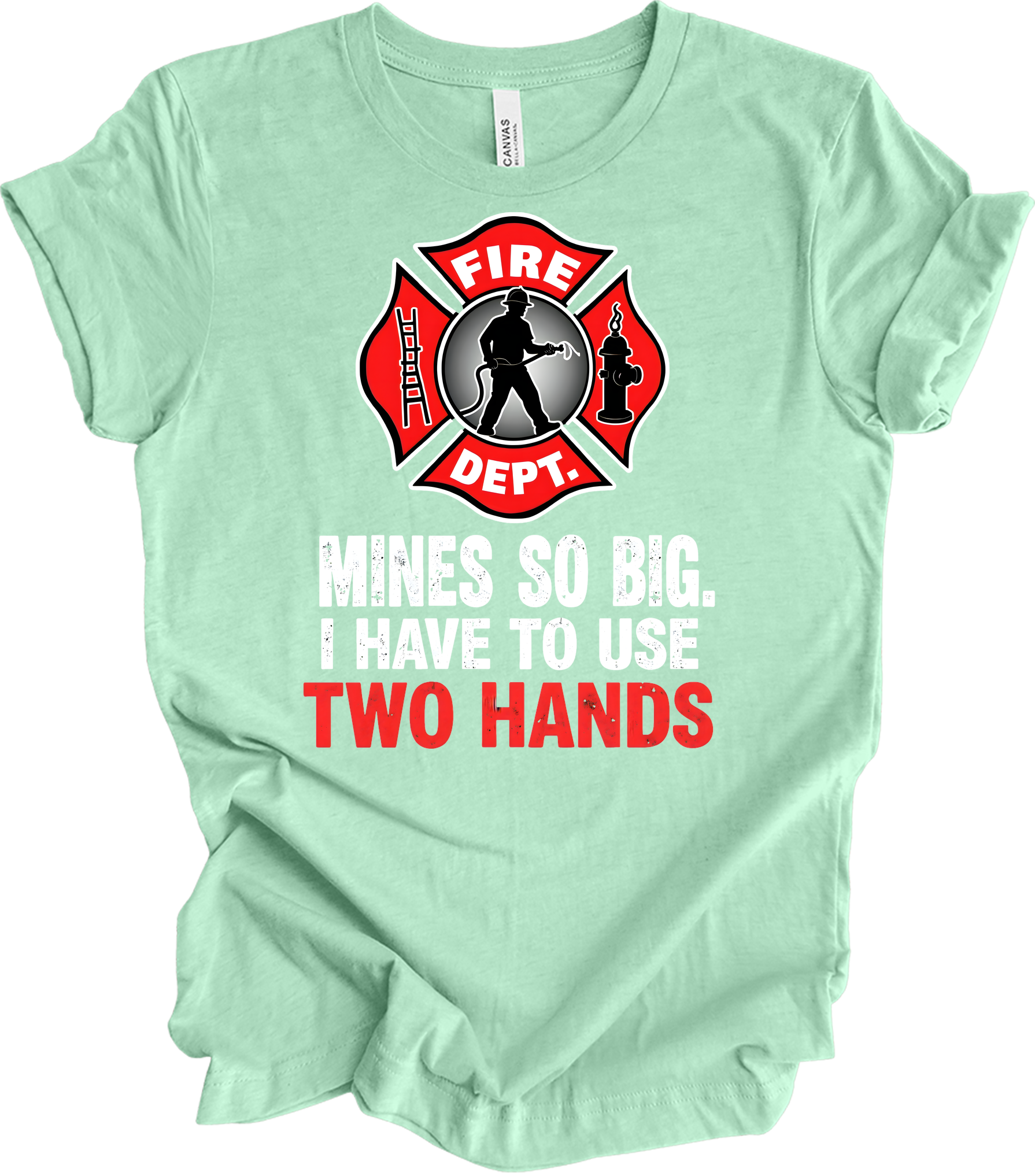 Fire Dept Funny T-Shirt in Heather Mint
