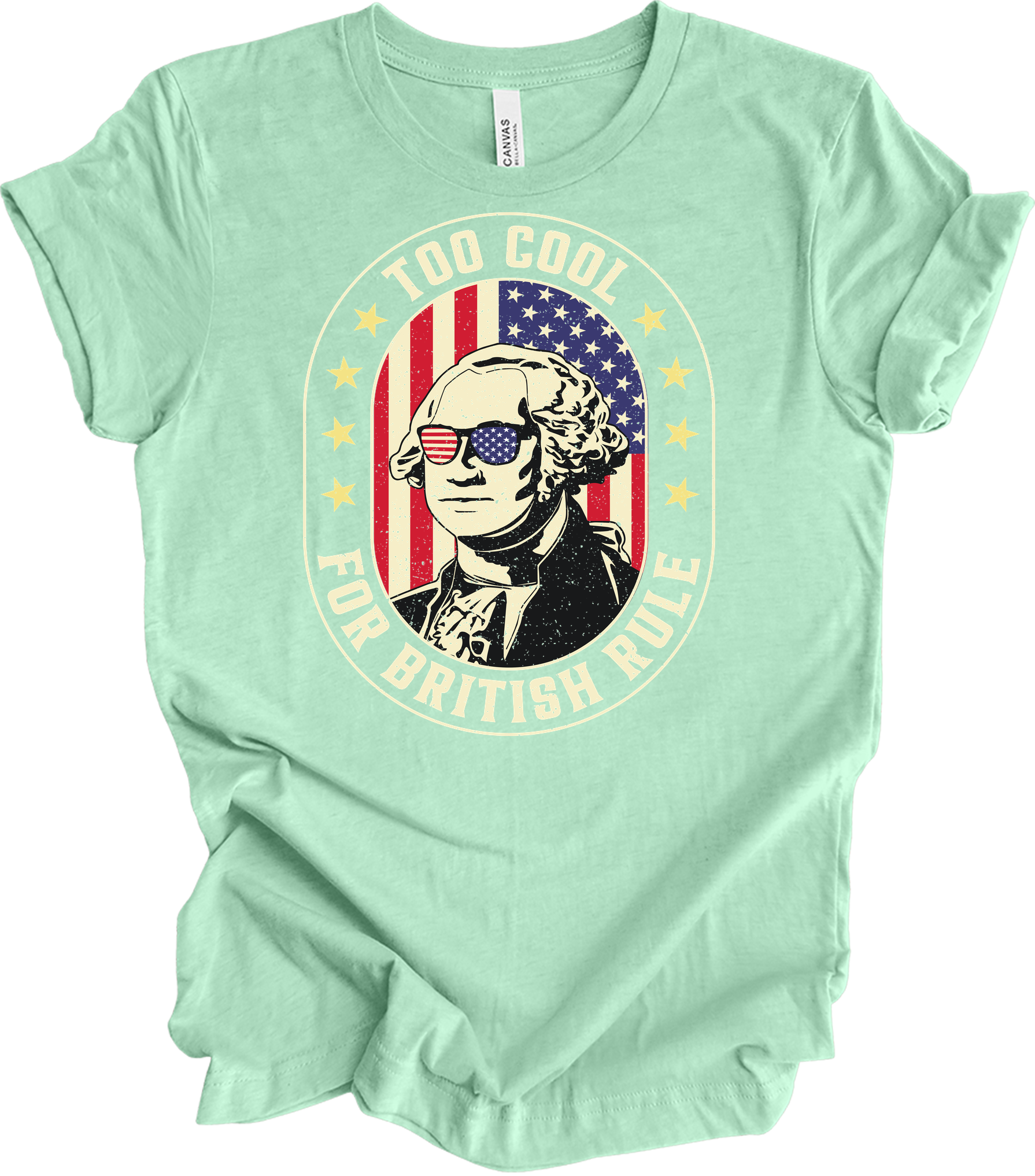 Too Cool for British Rule T-Shirt in Heather Mint