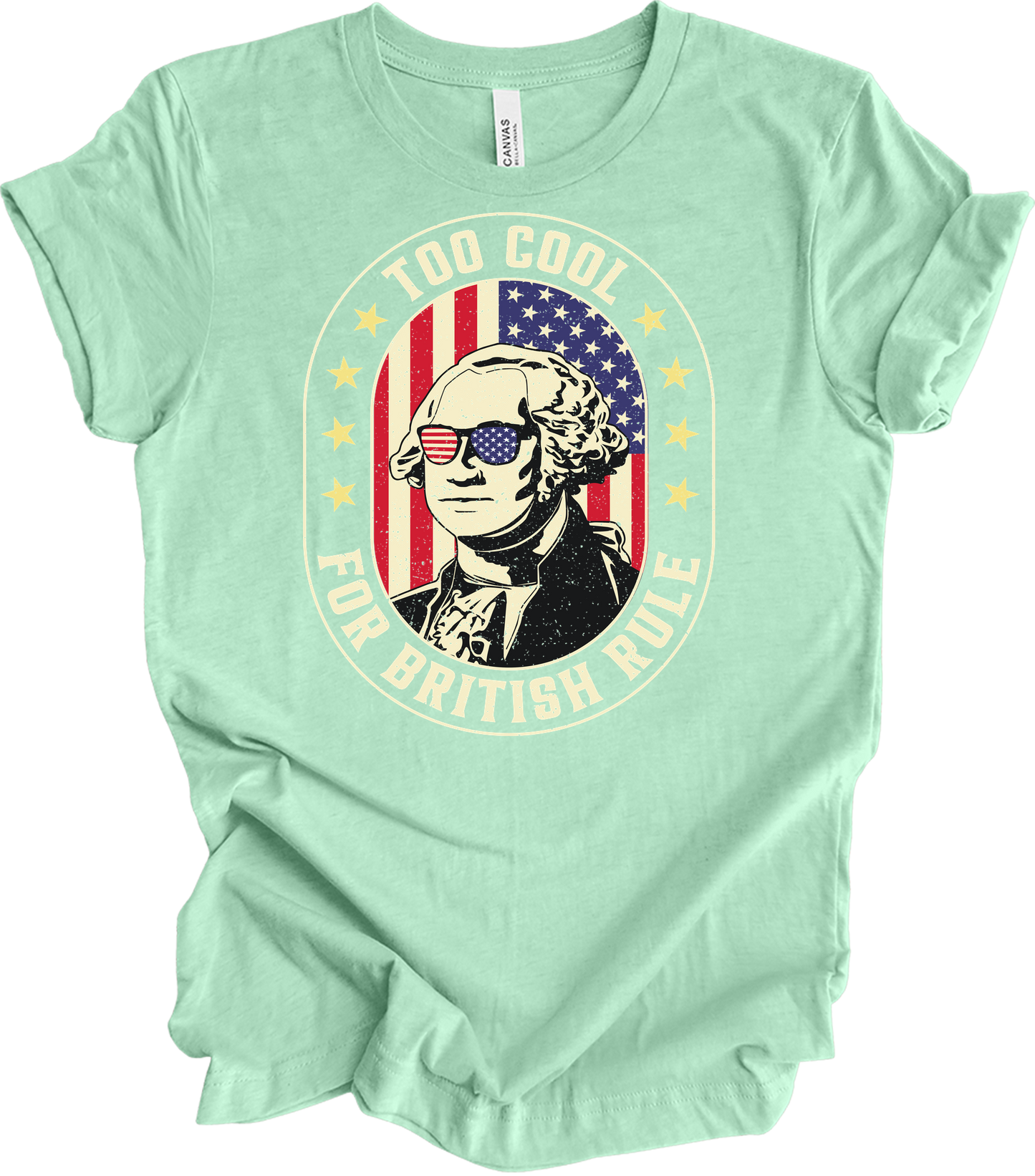 Too Cool for British Rule T-Shirt in Heather Mint