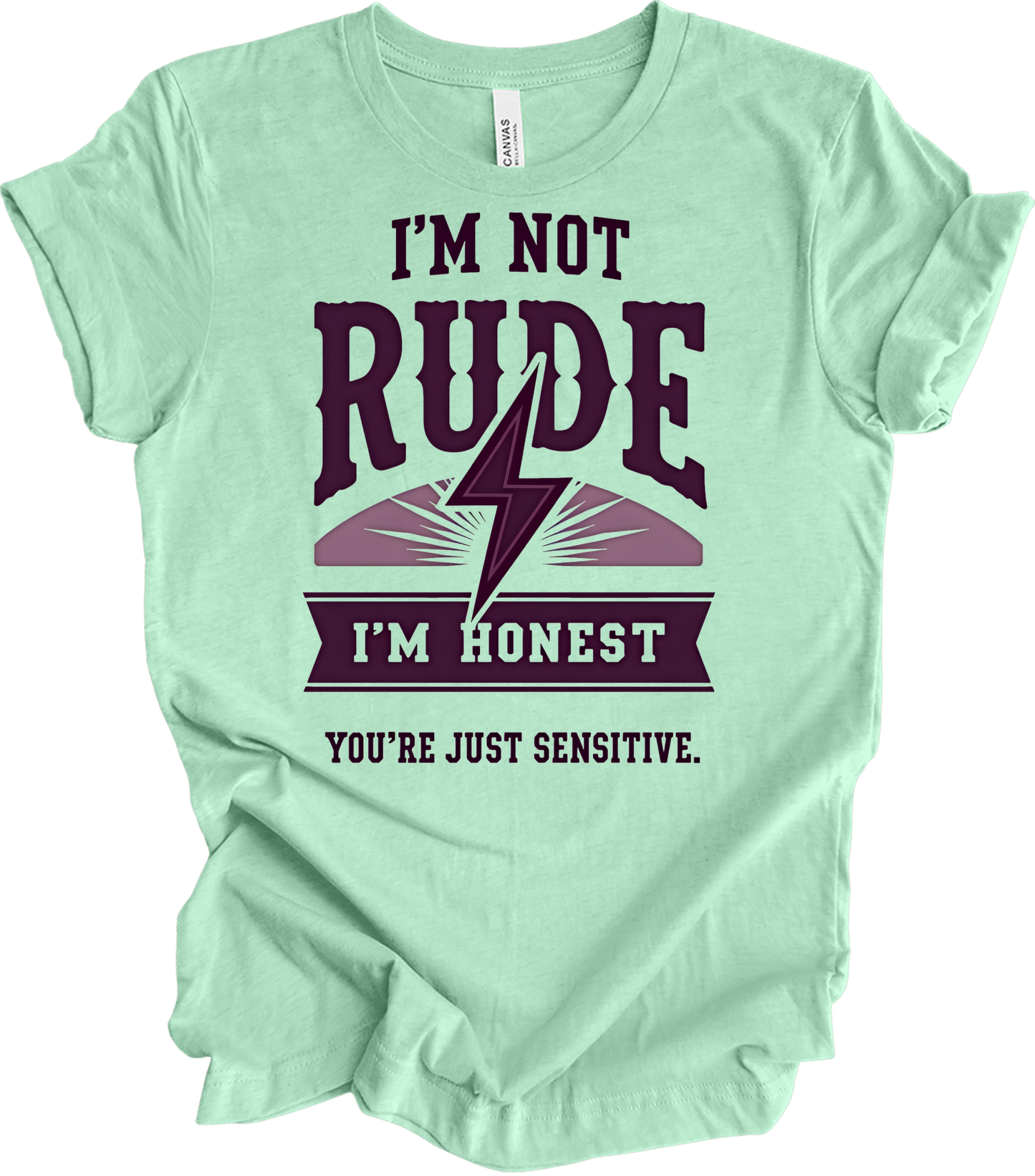 I'm Not Rude - Funny Humor T-Shirt in Heather Mint