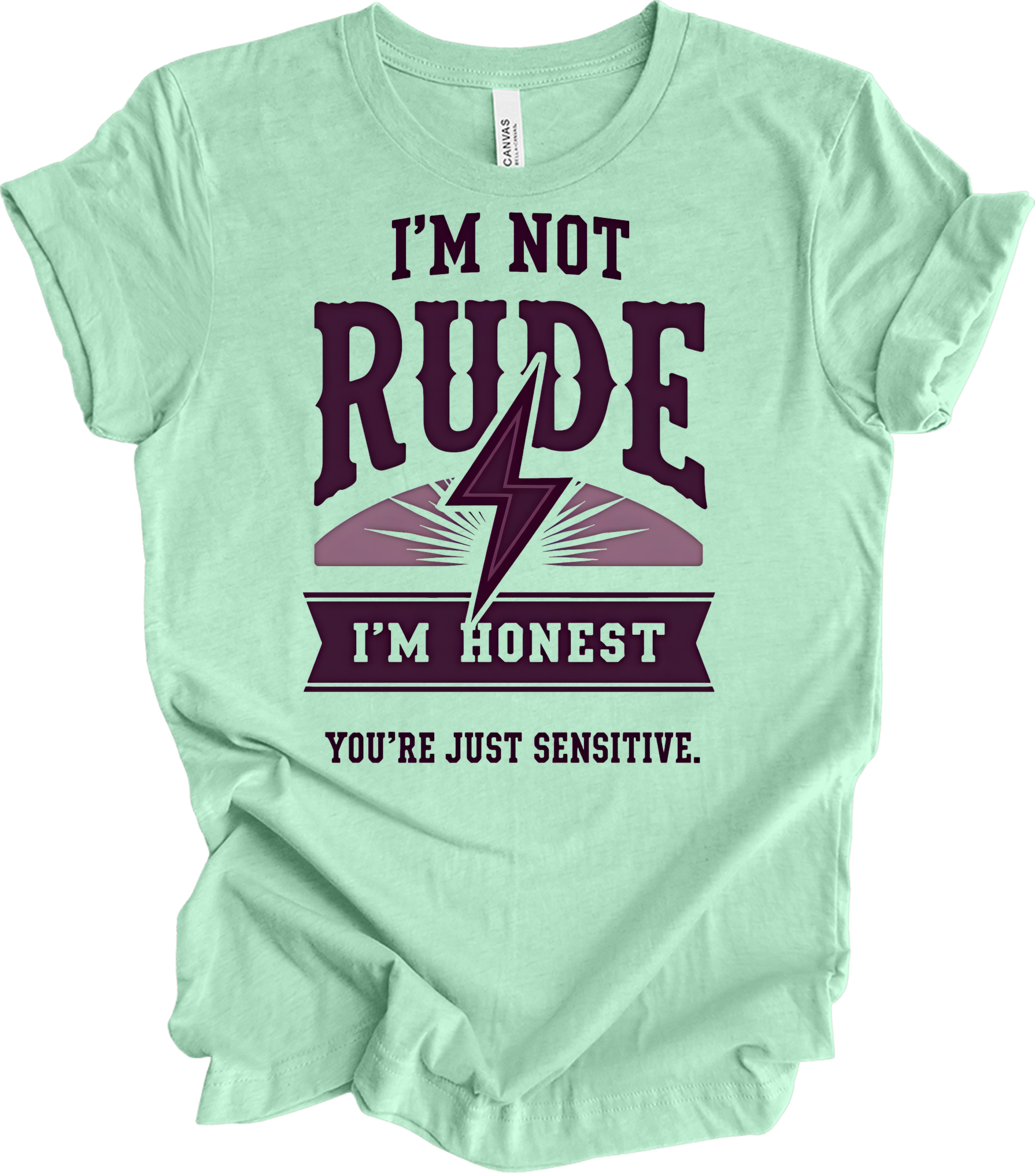 I'm Not Rude - Funny Humor T-Shirt in Heather Mint