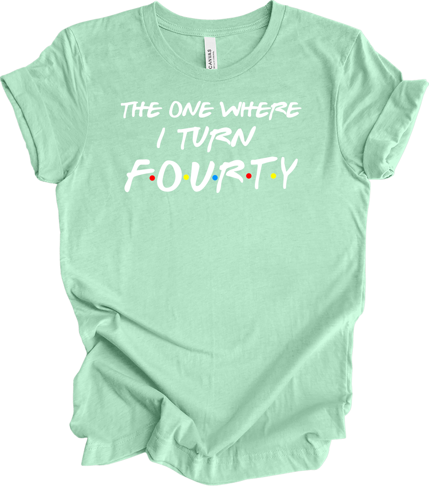 The One Where I Turn Forty - Funny 40th Birthday T-Shirt in Heather Mint
