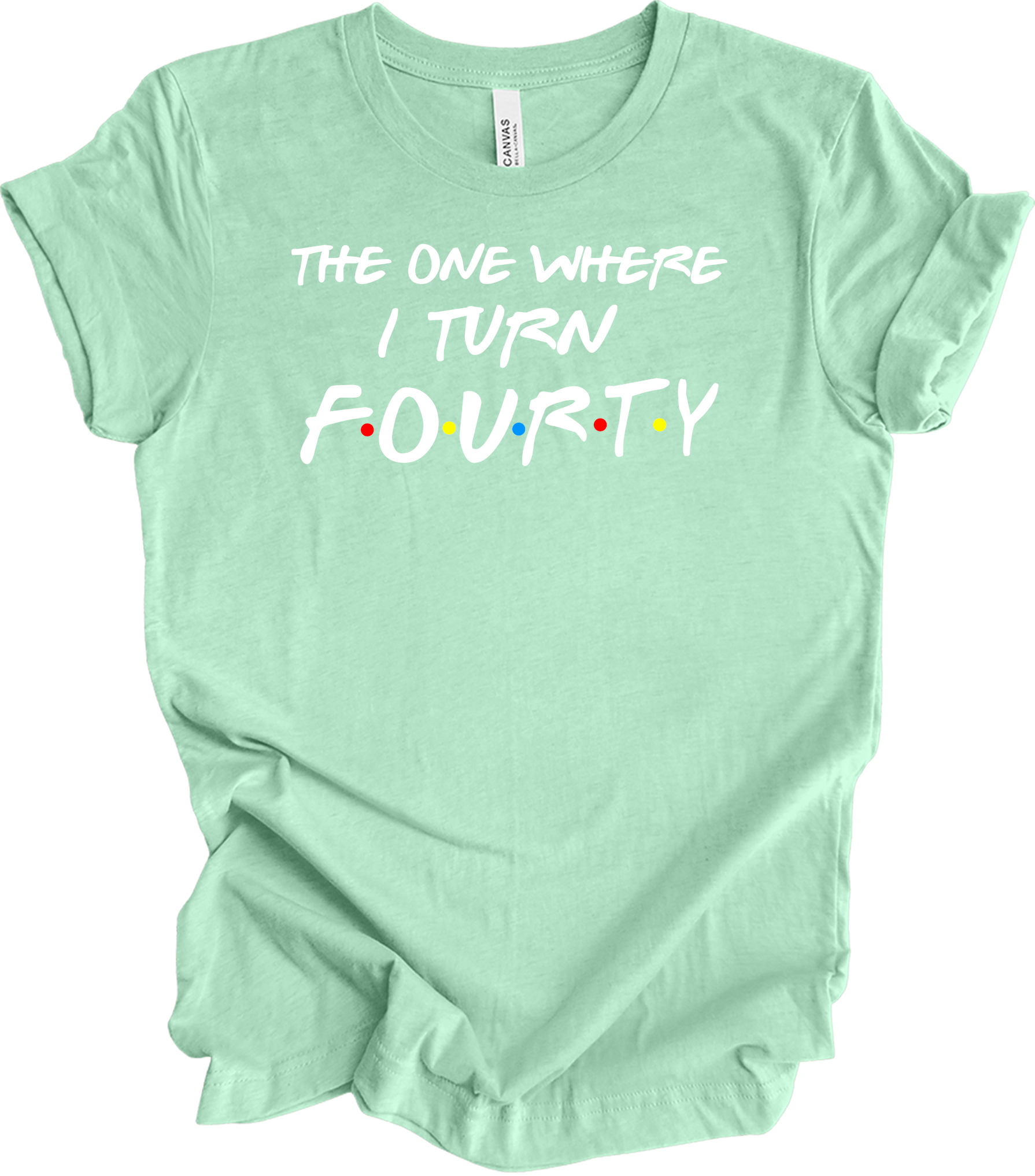 The One Where I Turn Forty - Funny 40th Birthday T-Shirt in Heather Mint