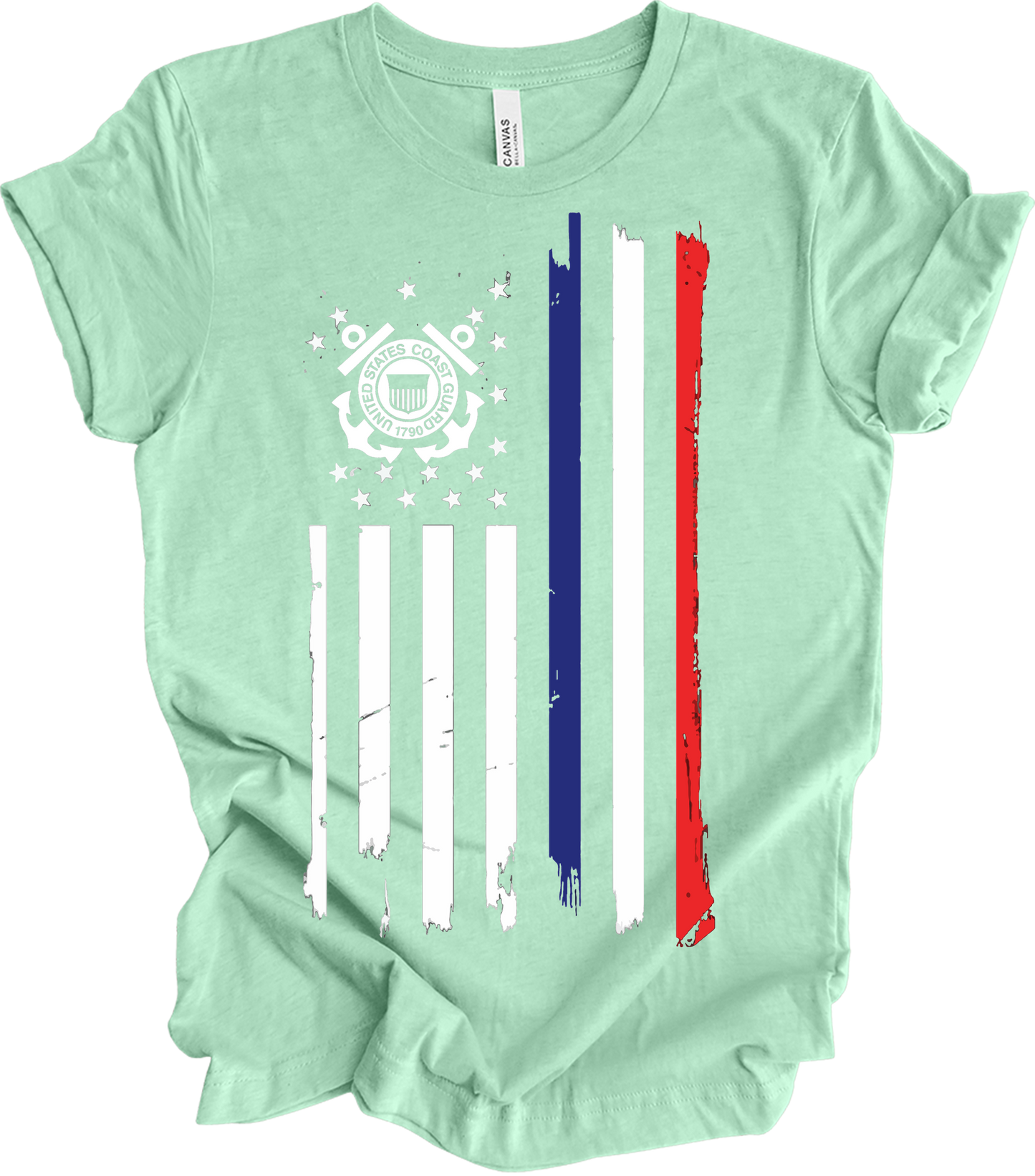 US Coast Guard Flag T-Shirt in Heather Mint