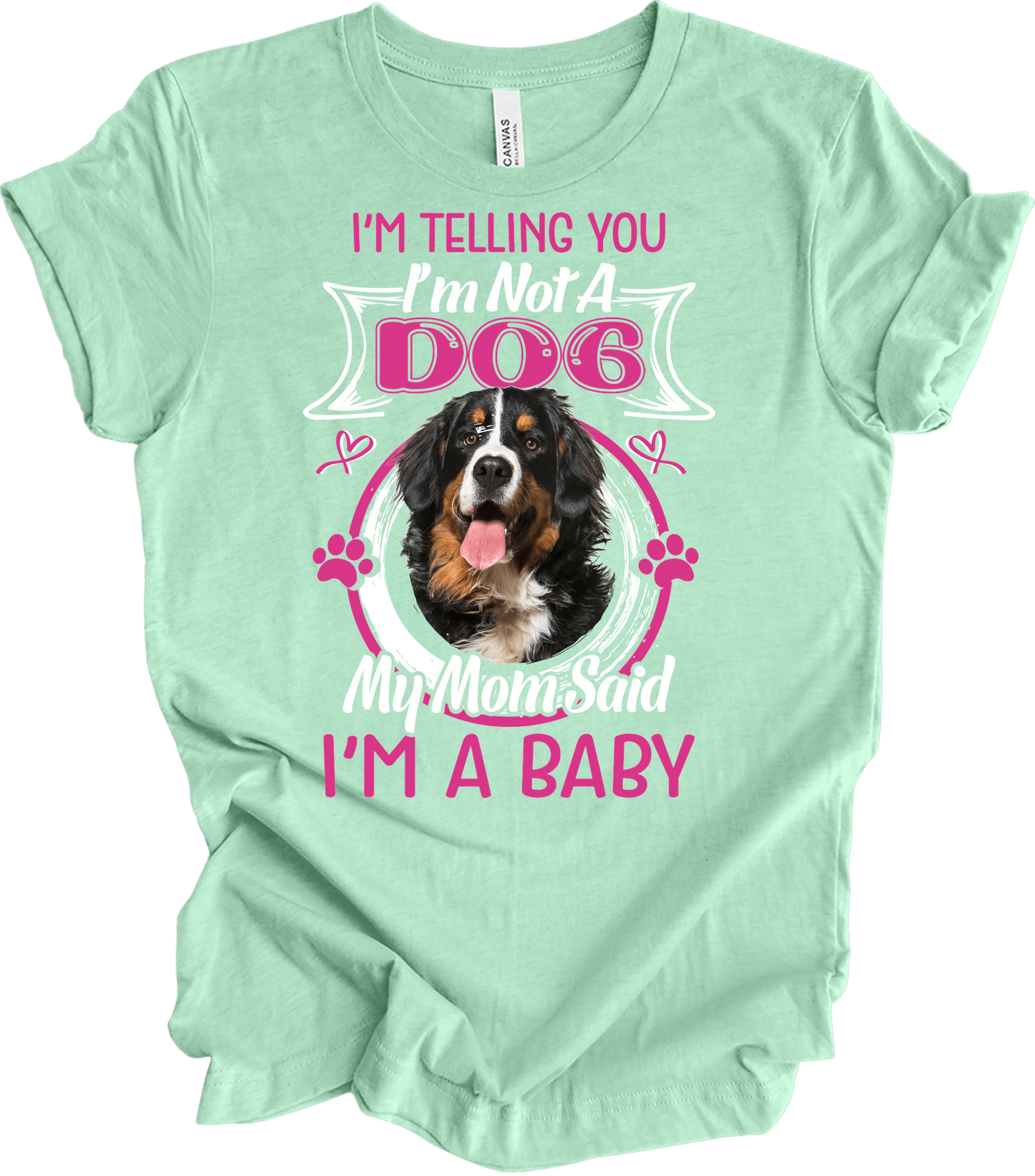 Bernese Mountain Dog Mom T-Shirt in Heather Mint