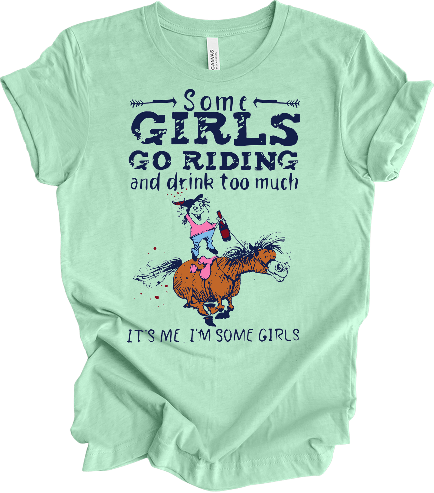 Some Girls Go Riding T-Shirt in Heather Mint