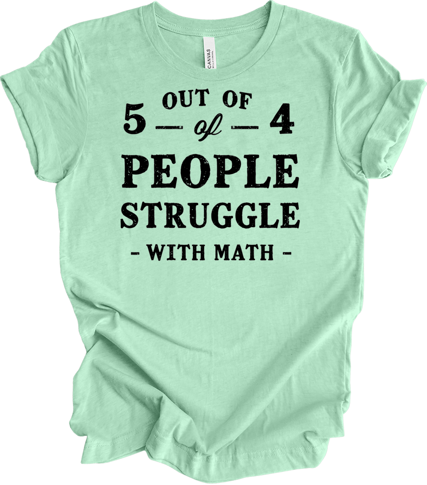 Funny Math Teacher - 5 Out of 4 T-Shirt in Heather Mint