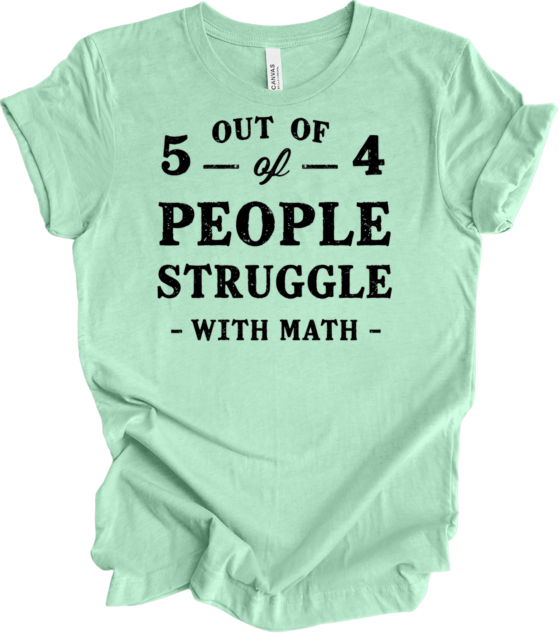 Funny Math Teacher - 5 Out of 4 T-Shirt in Heather Mint
