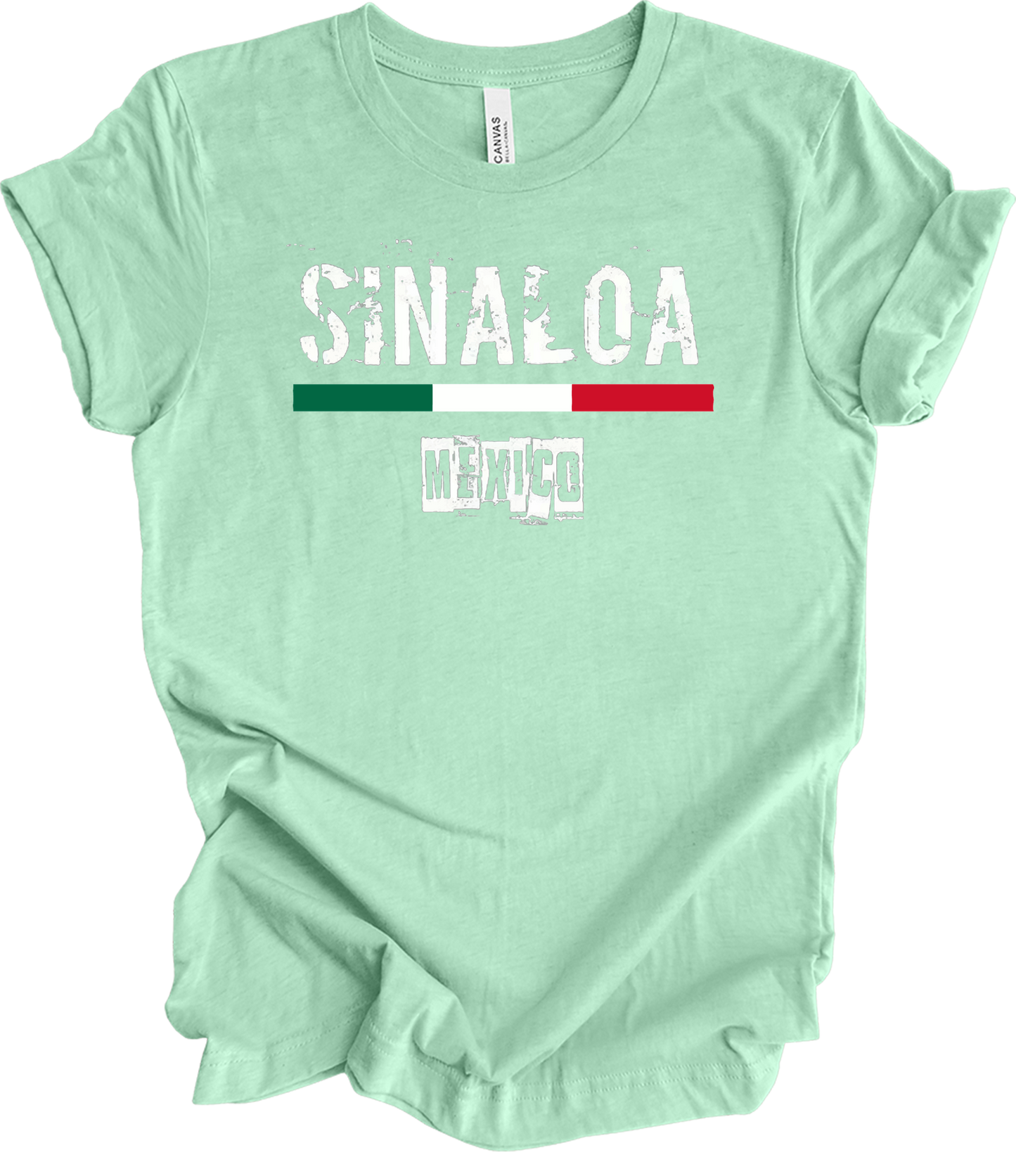 Sinaloa Mexico Vintage Flag T-Shirt in Heather Mint