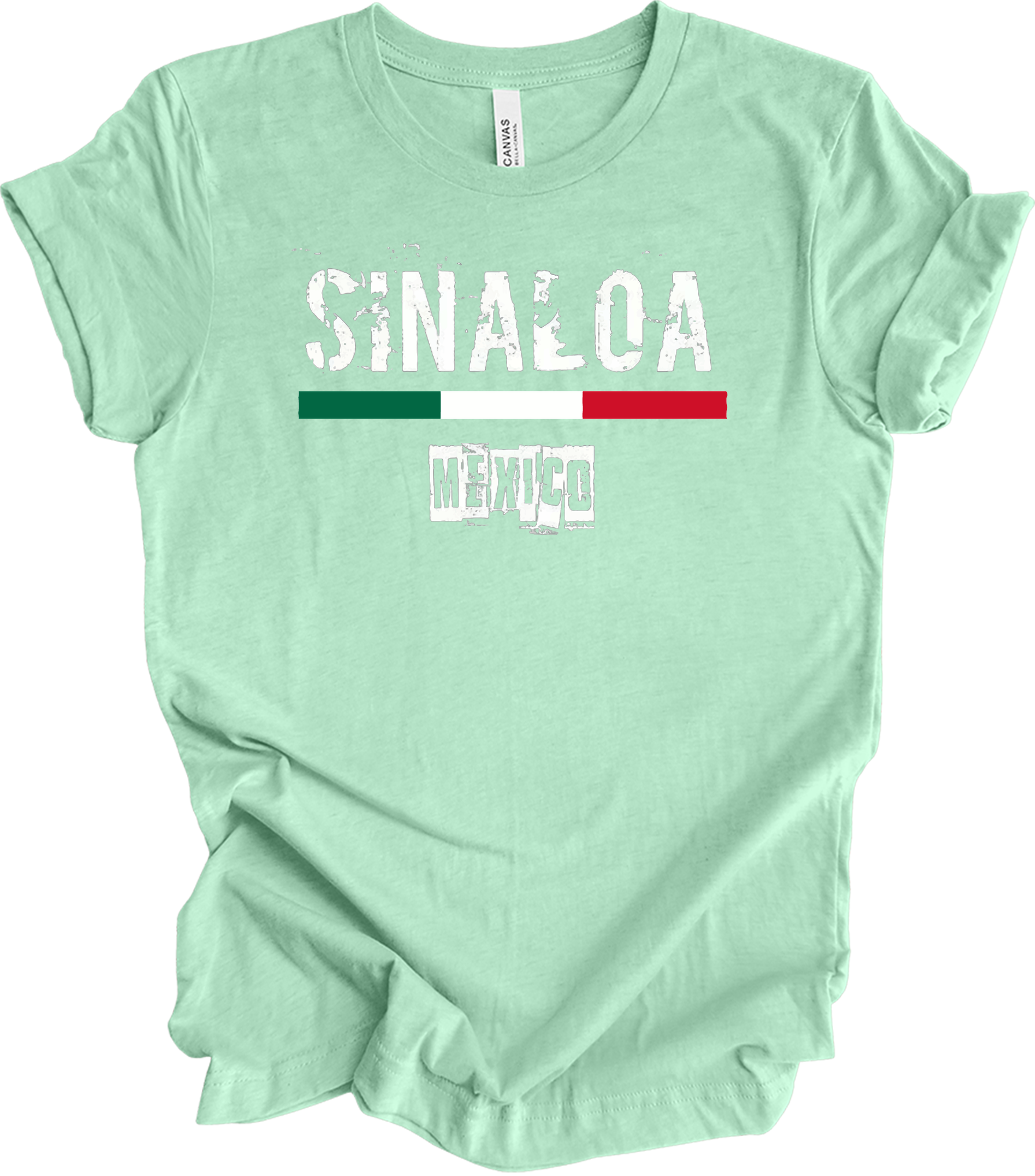 Sinaloa Mexico Vintage Flag T-Shirt in Heather Mint