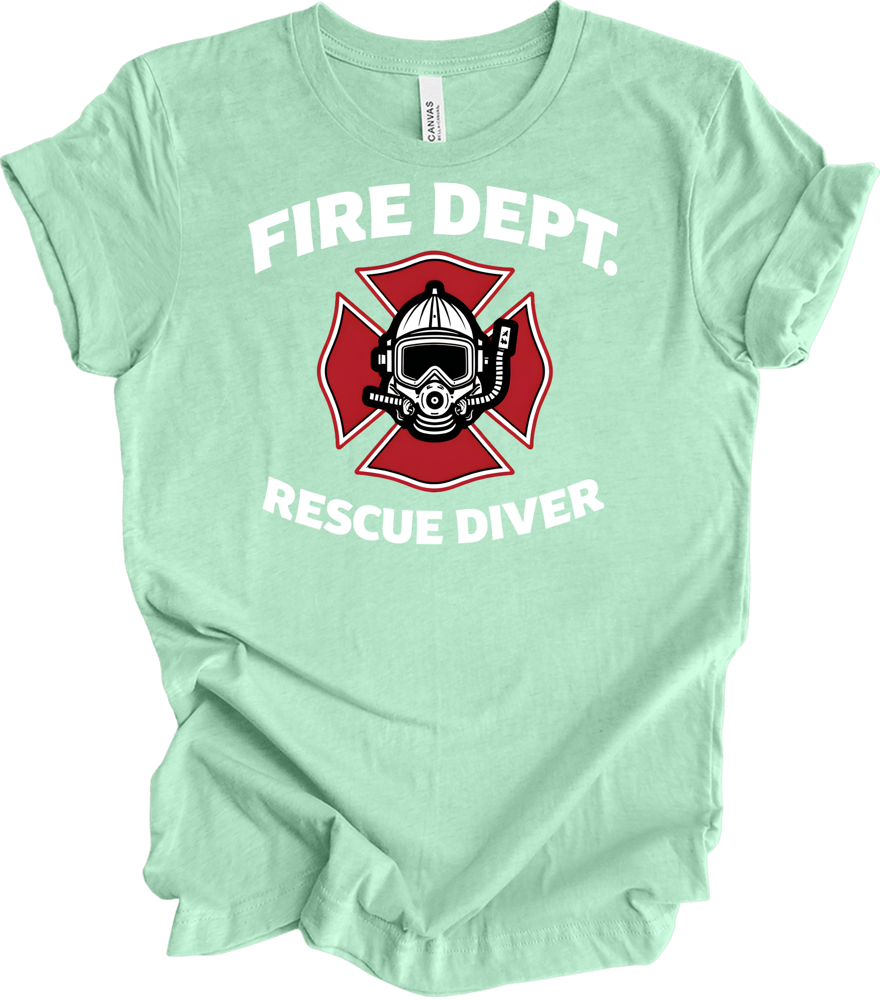 Fire Dept. Rescue Diver T-Shirt in Heather Mint