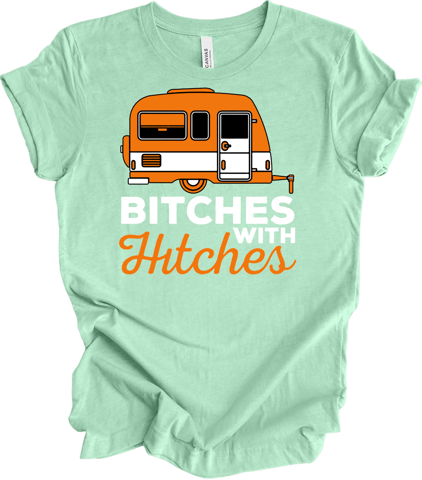 Bitches with Hitches T-Shirt in Heather Mint