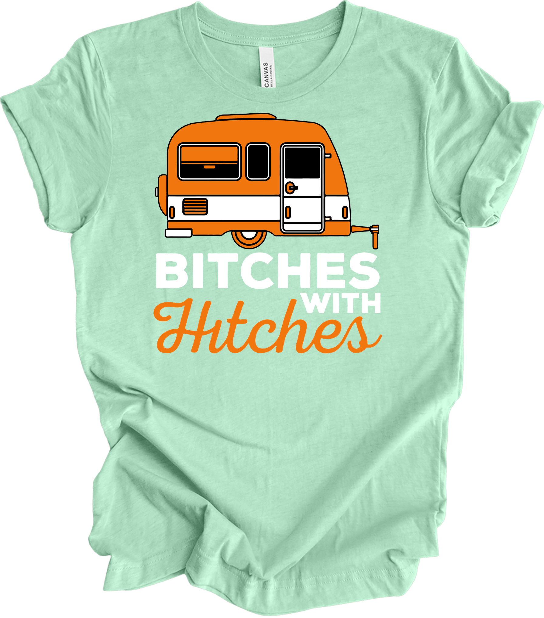 Bitches with Hitches T-Shirt in Heather Mint