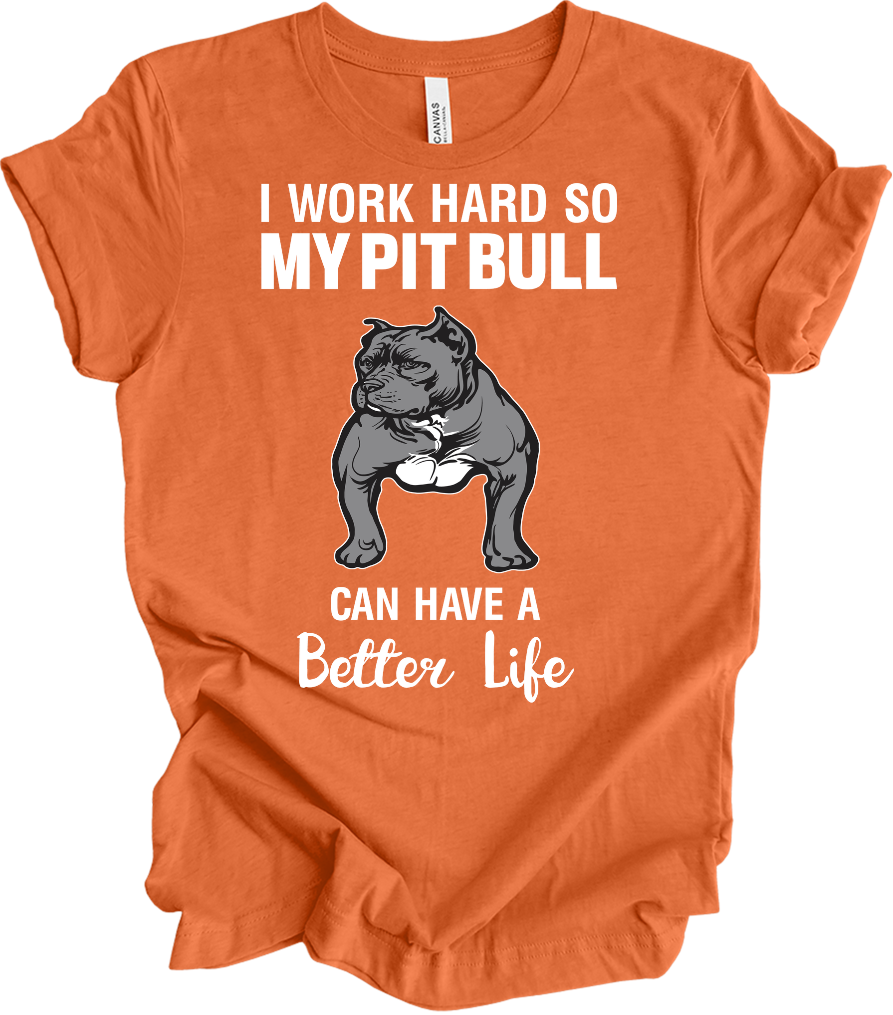 Pitbull Better Life T-Shirt in Heather Orange