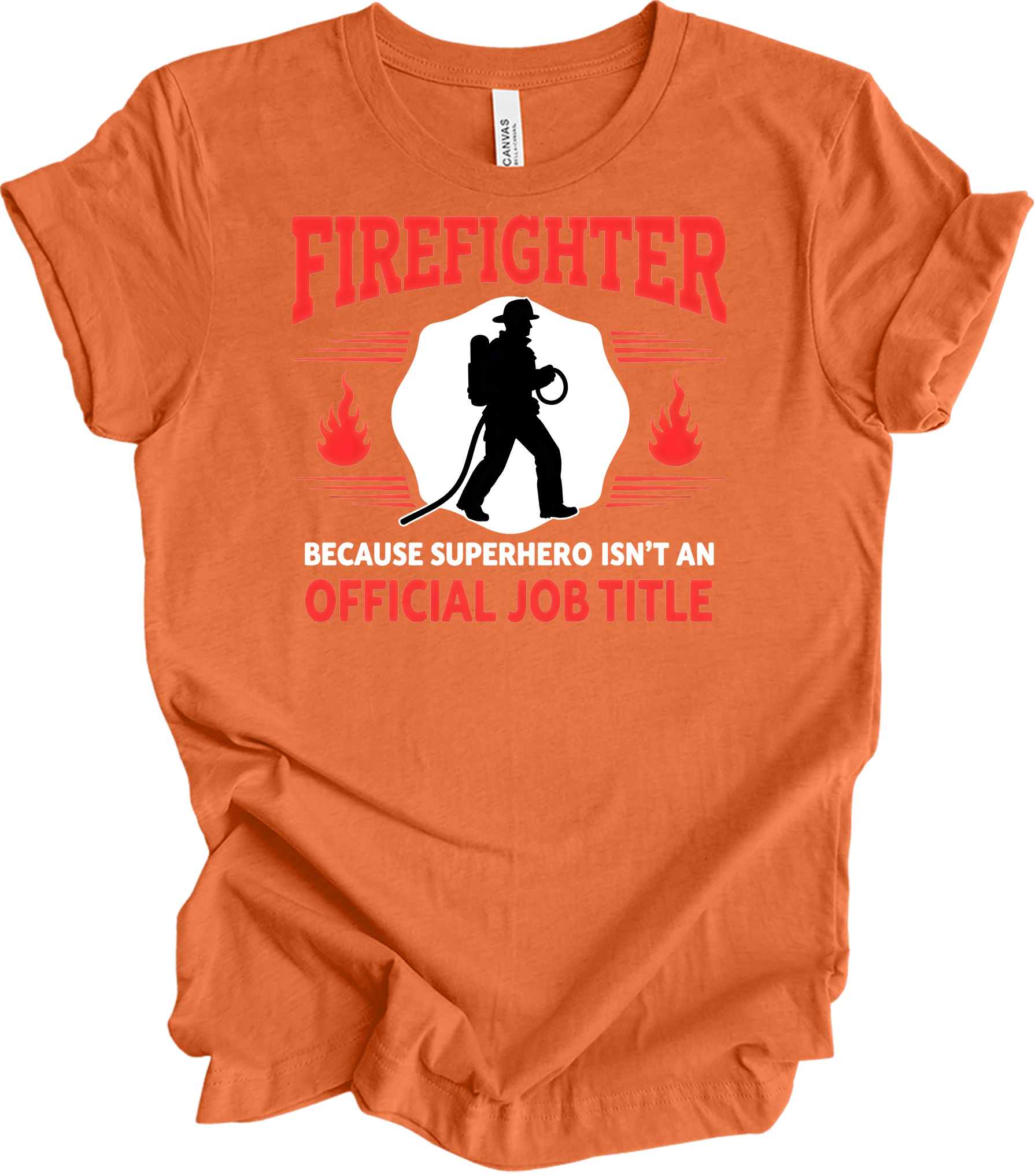 Firefighter Superhero T-Shirt in Heather Orange