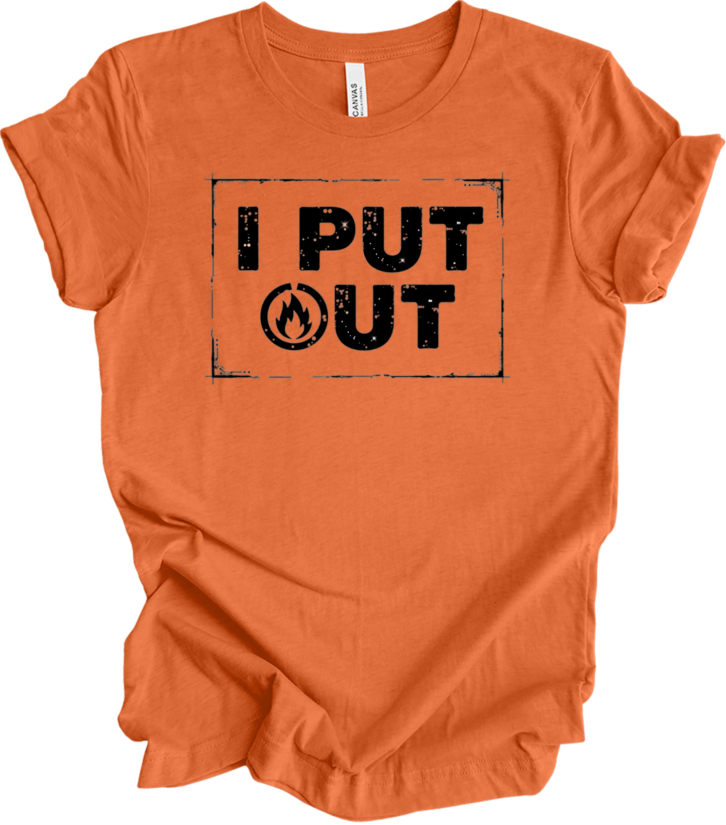 I Put Out Firefighter Funny - Fire Department Gift T-Shirt in Heather Orange