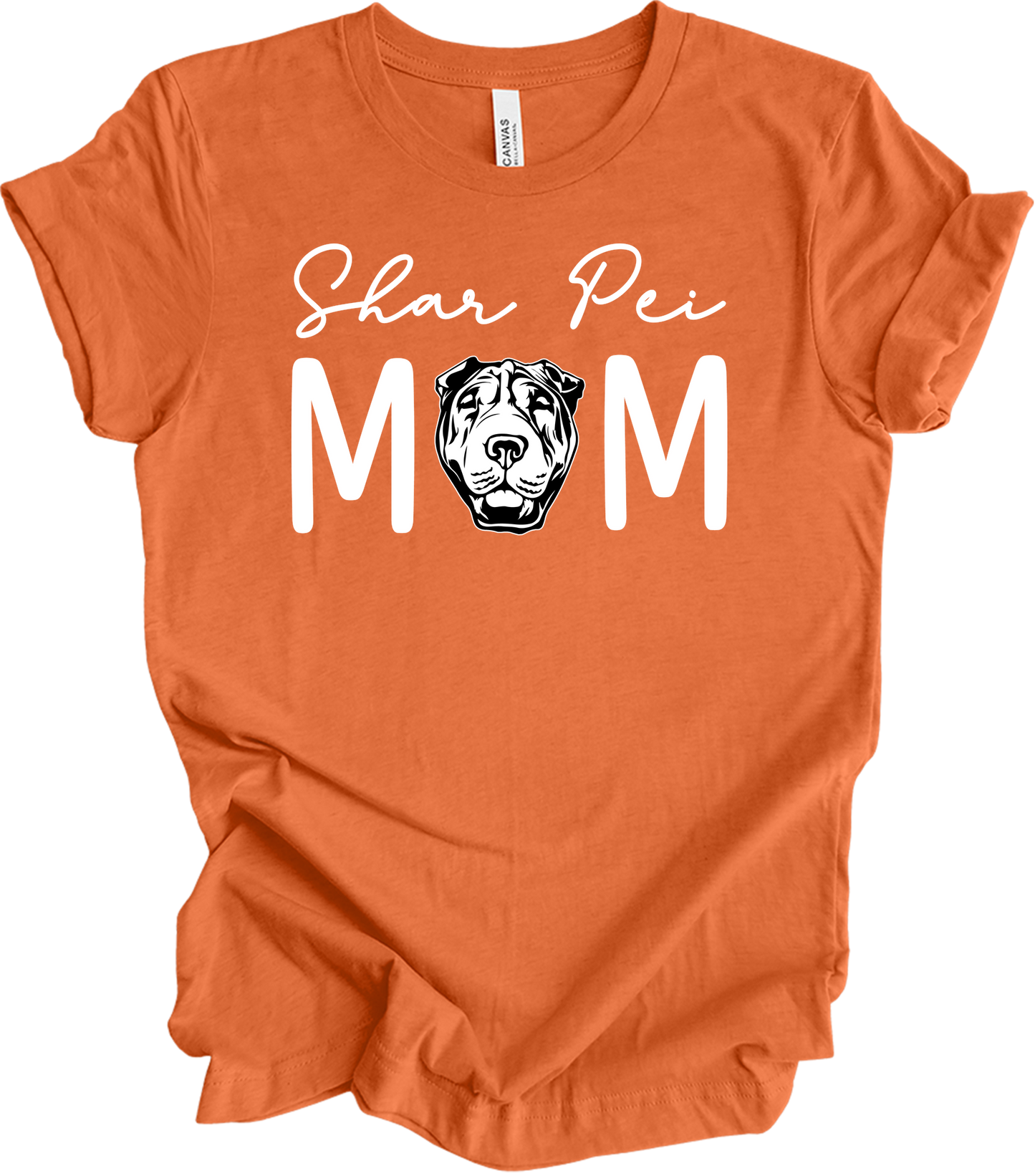 Shar Pei Mom Gift T-Shirt in Heather Orange
