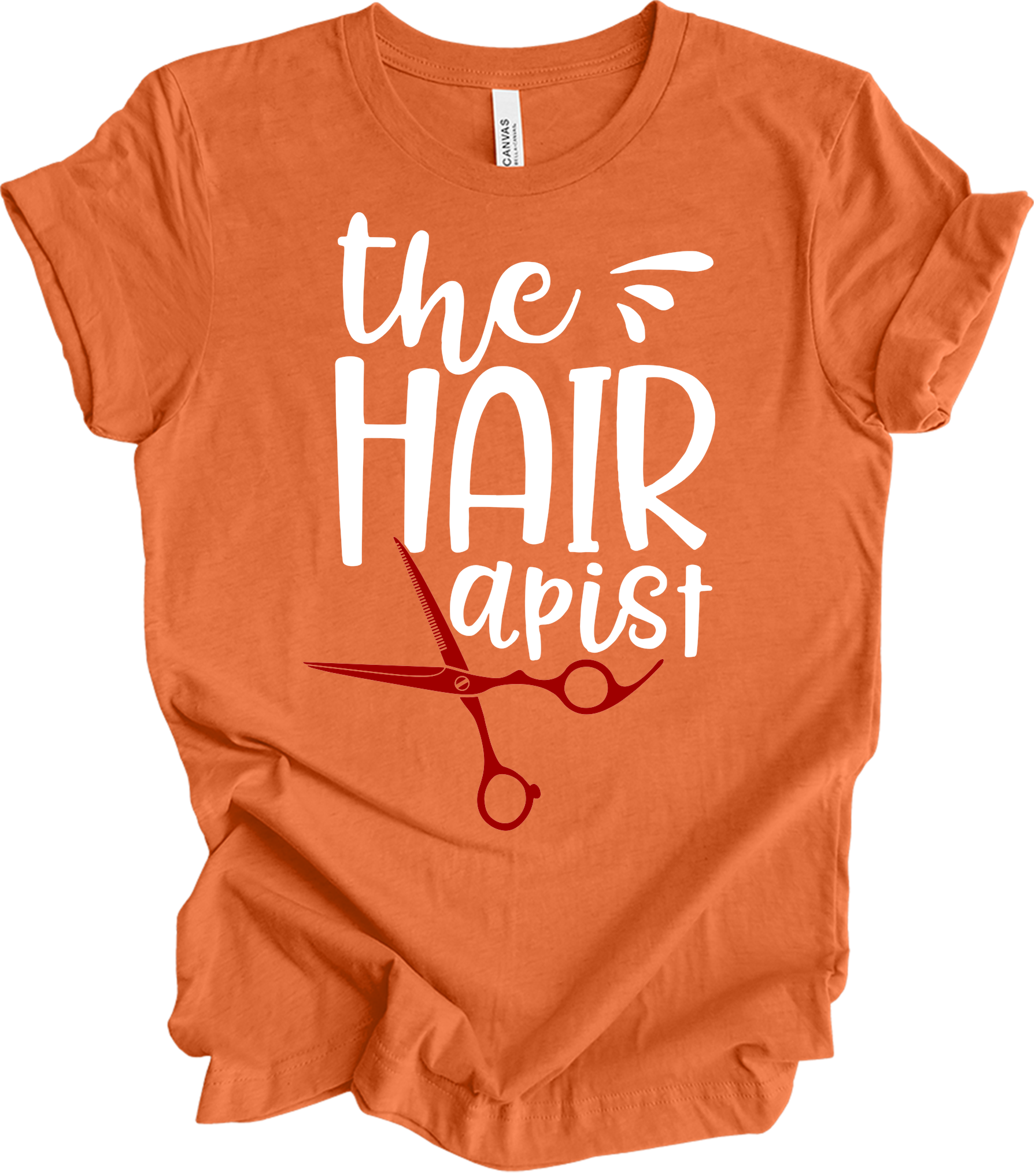 The Hairapist - Funny Unisex T-Shirt in Heather Orange