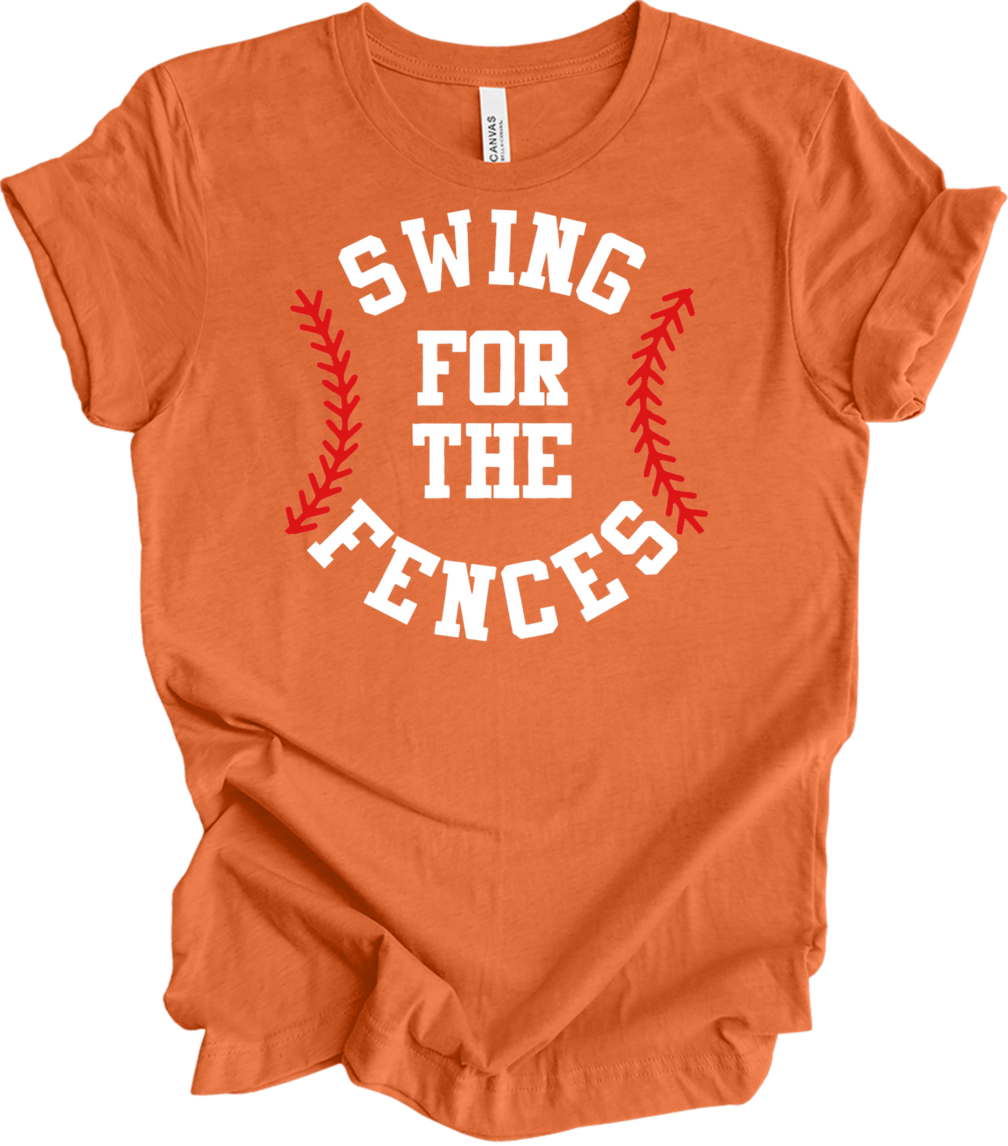 Swing for the Fences Baseball T-Shirt in Heather Orange