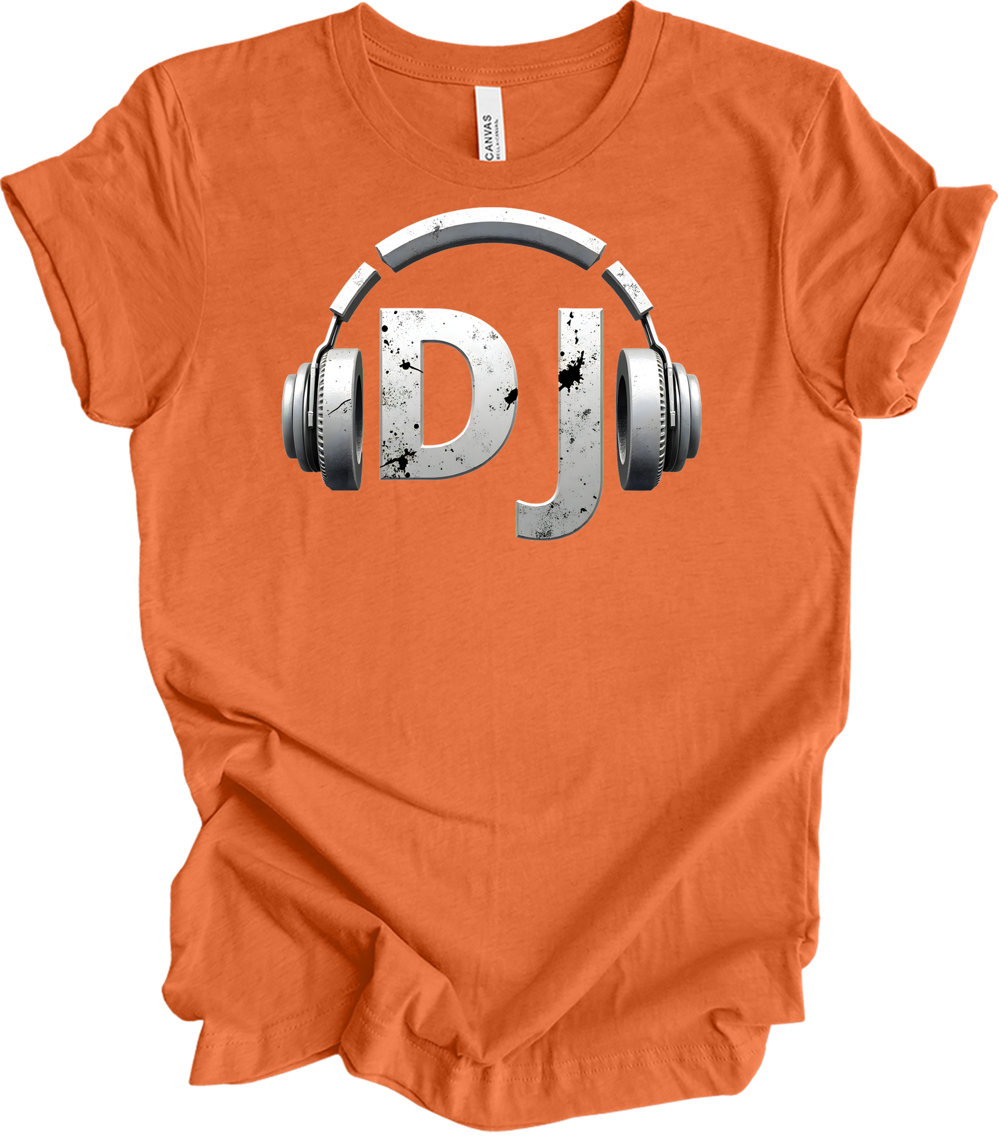 DJ Headphones for Music Fans T-Shirt in Heather Orange