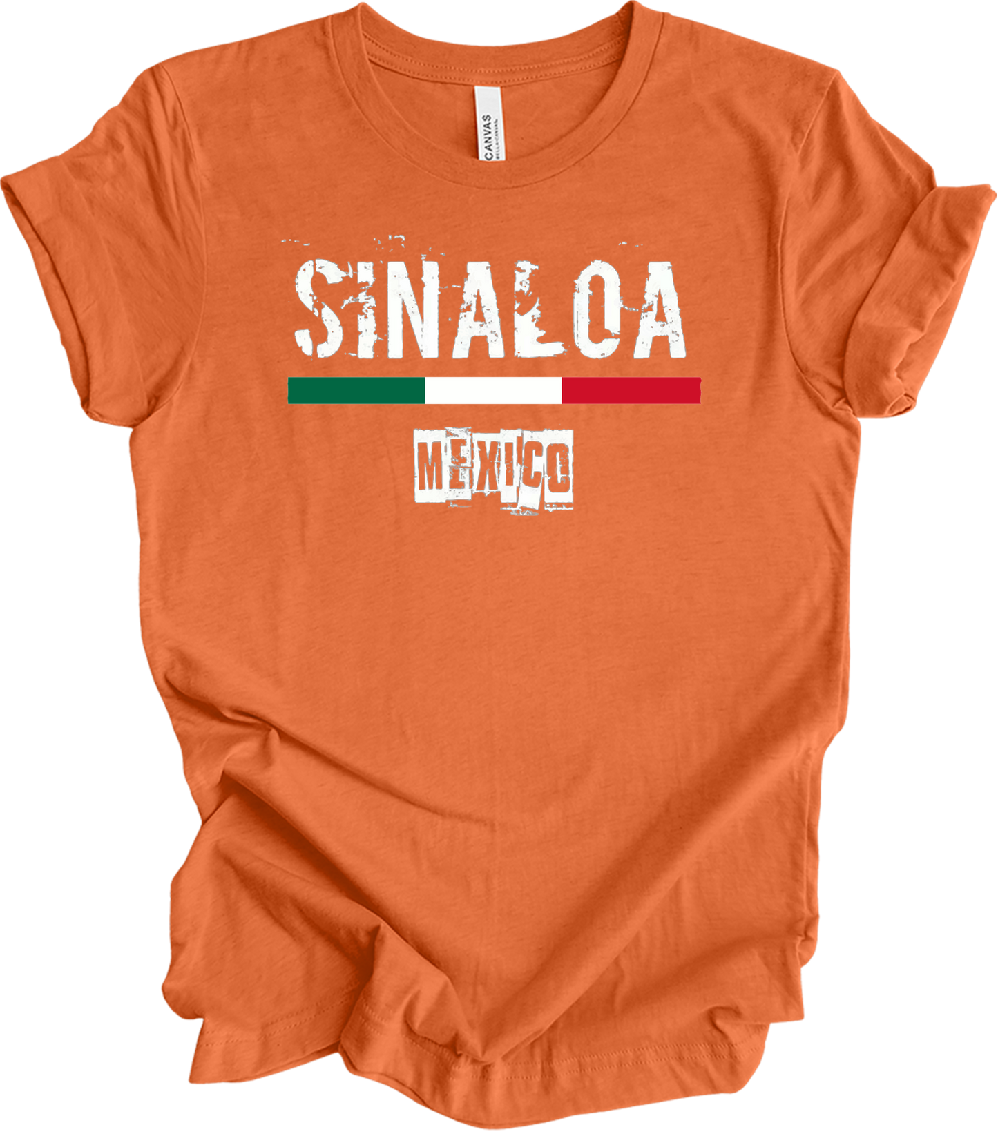 Sinaloa Mexico Vintage Flag T-Shirt in Heather Orange