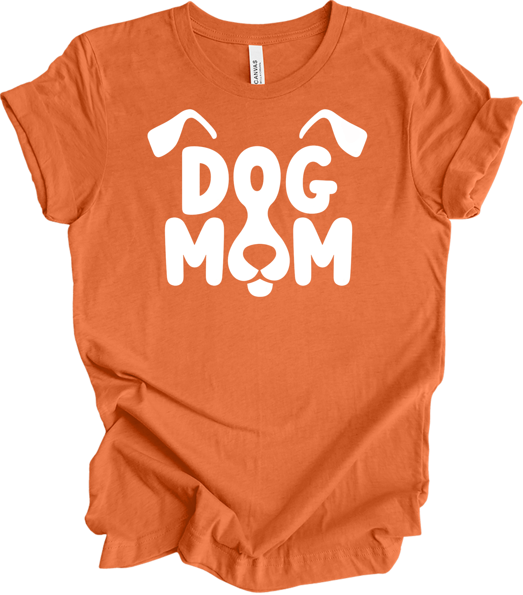 Dog Mom - Cute Gift for Dog Lovers T-Shirt in Heather Orange