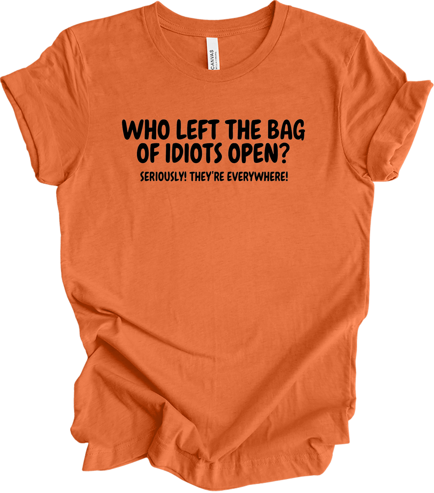 Bag of Idiots Open T-Shirt in Heather Orange