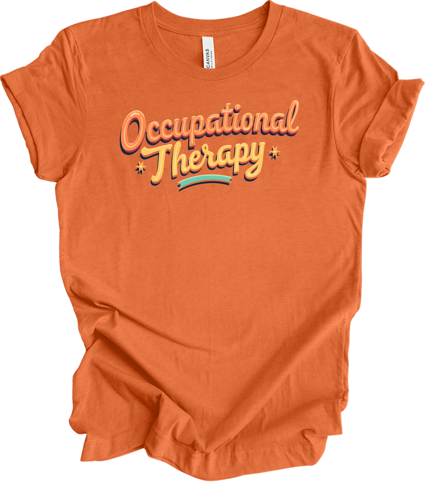 Retro Occupational Therapy T-Shirt in Heather Orange