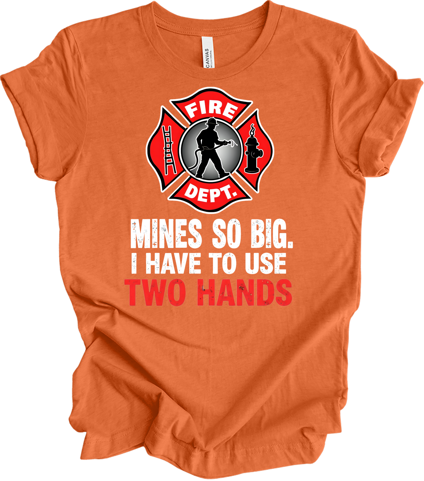 Fire Dept Funny T-Shirt in Heather Orange