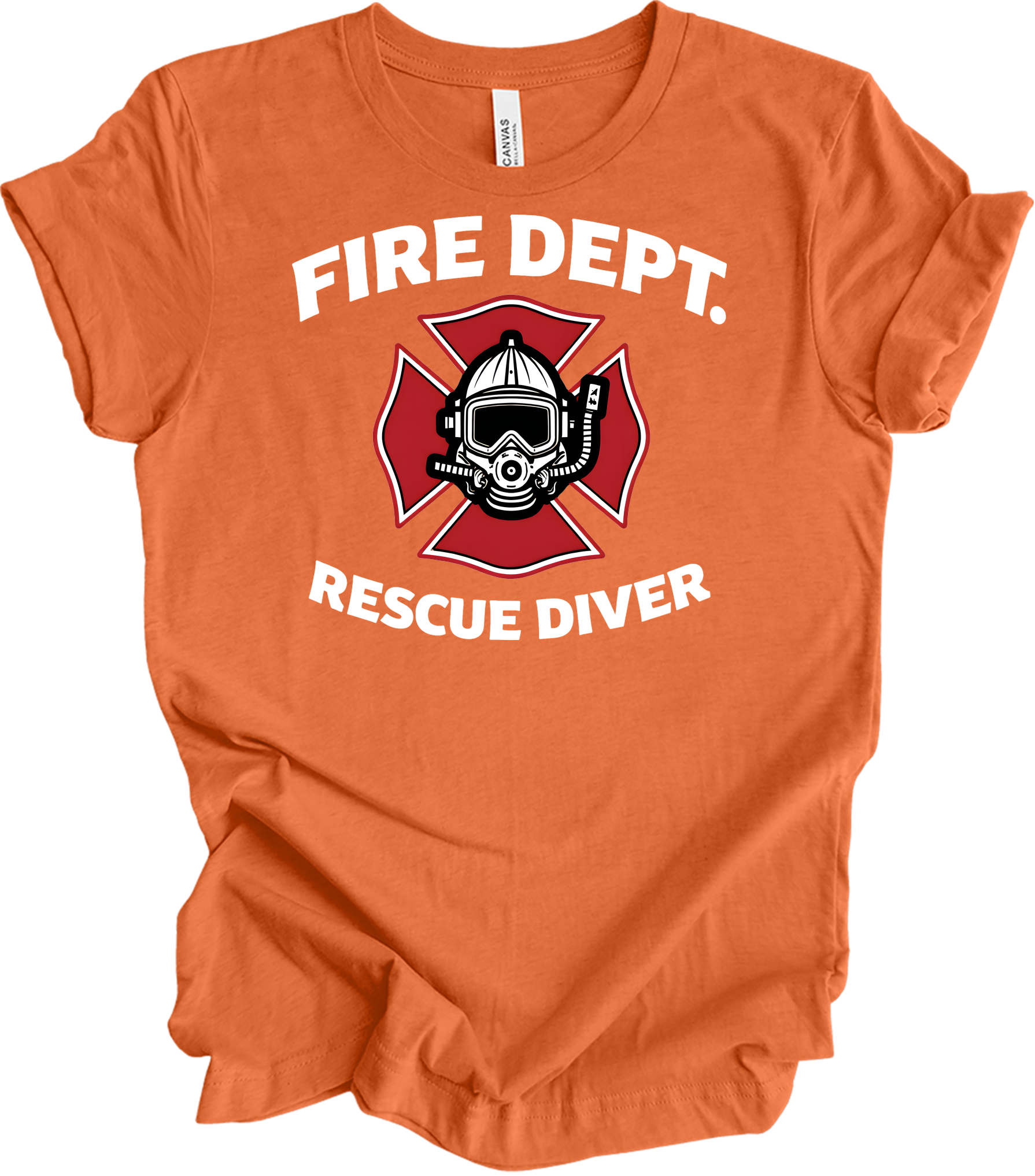 Fire Dept. Rescue Diver T-Shirt in Heather Orange