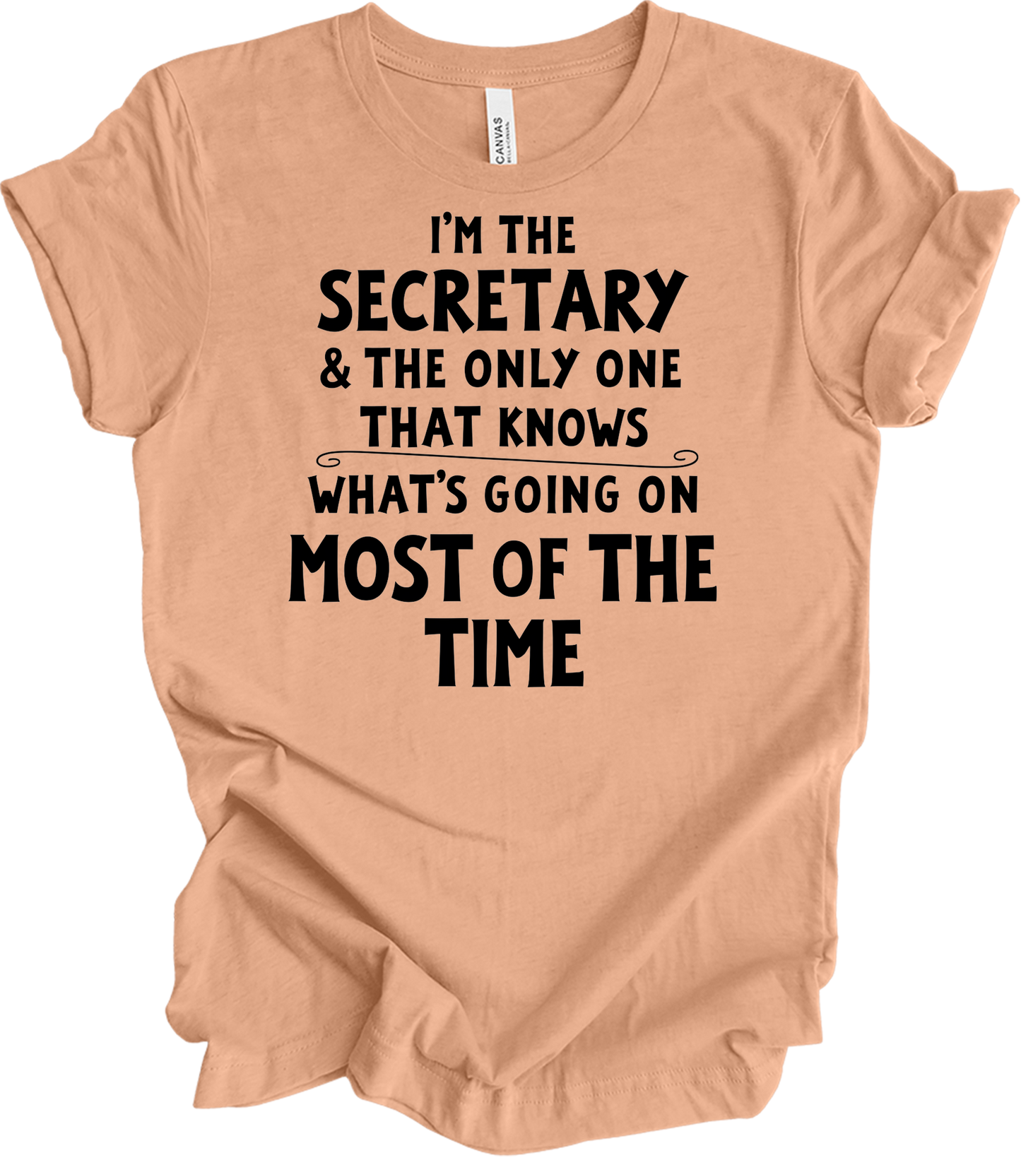 Secretary Knows T-Shirt in Heather Peach