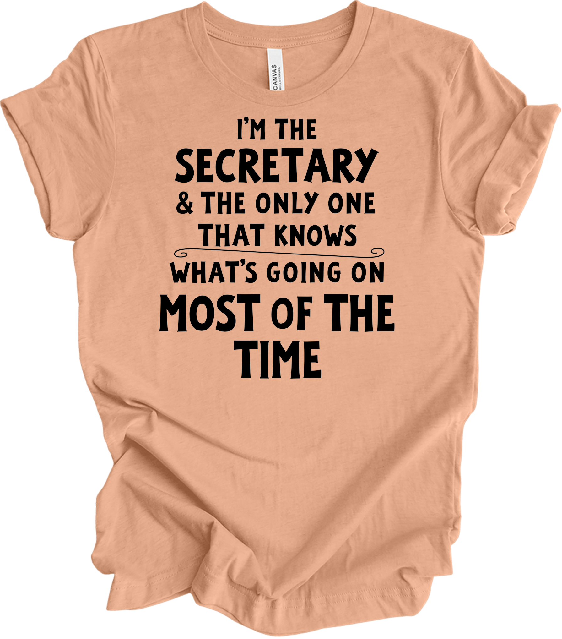 Secretary Knows T-Shirt in Heather Peach