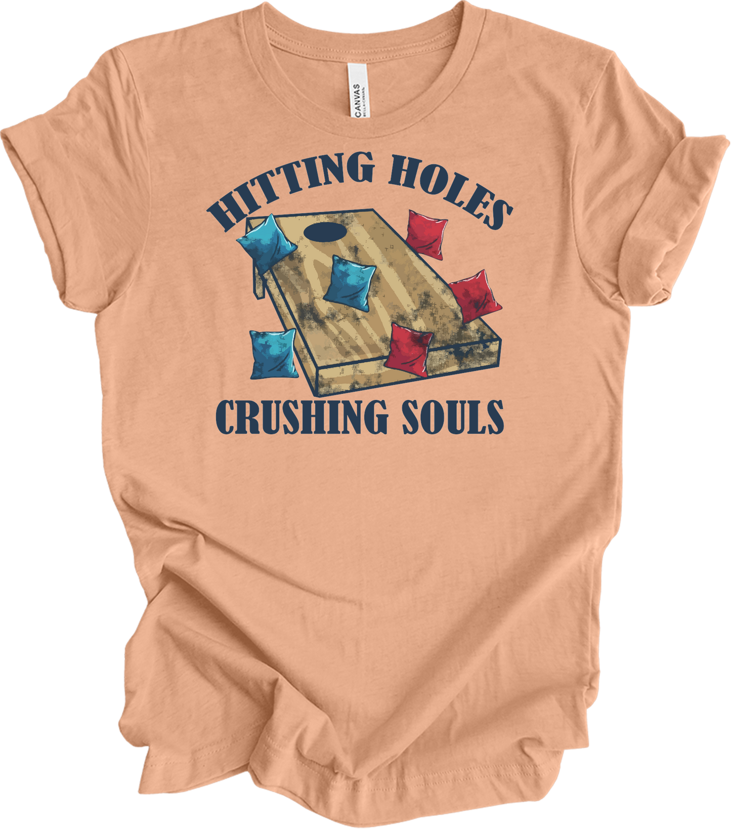 Hitting Holes Crushing Souls T-Shirt in Heather Peach