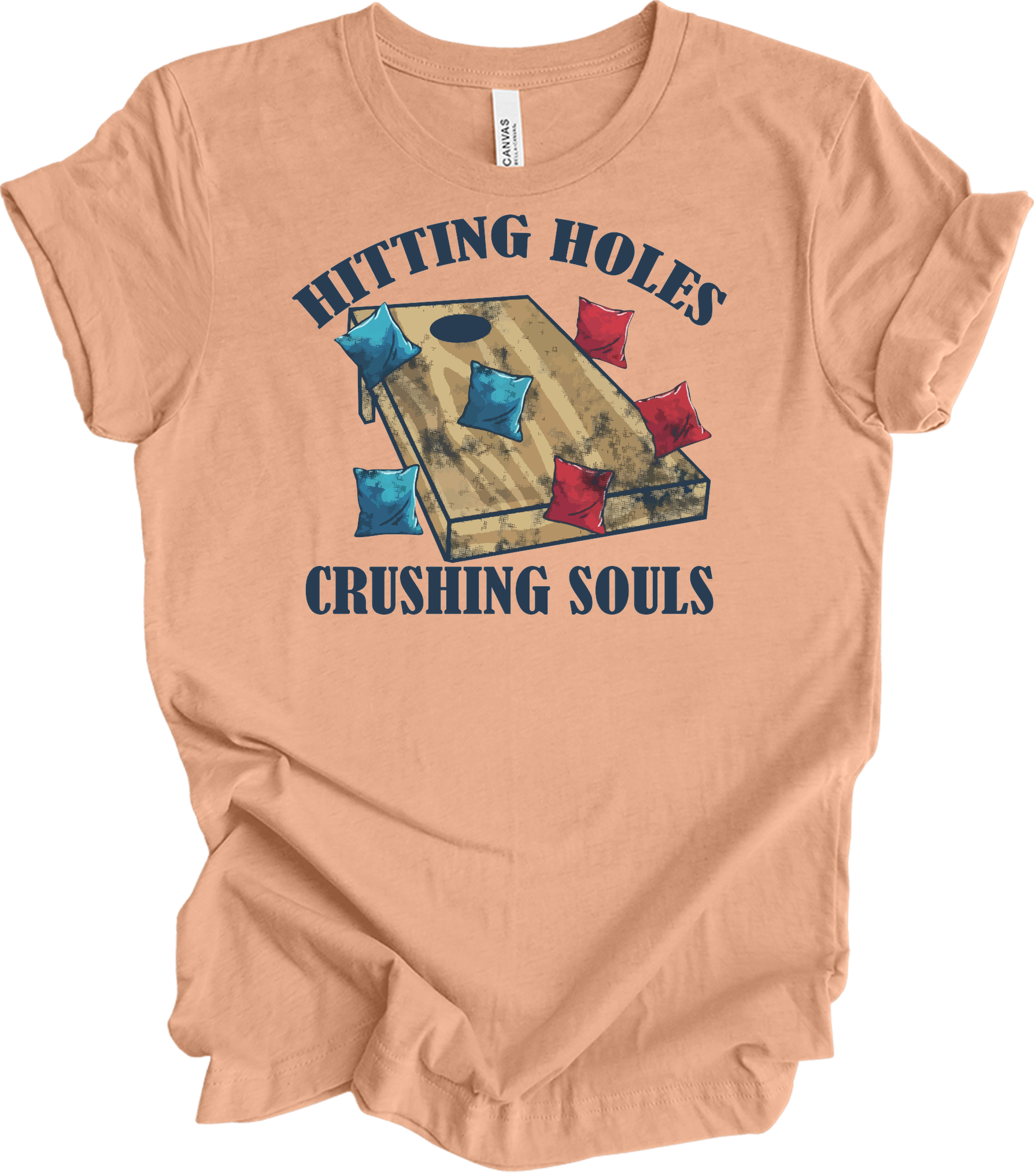 Hitting Holes Crushing Souls T-Shirt in Heather Peach