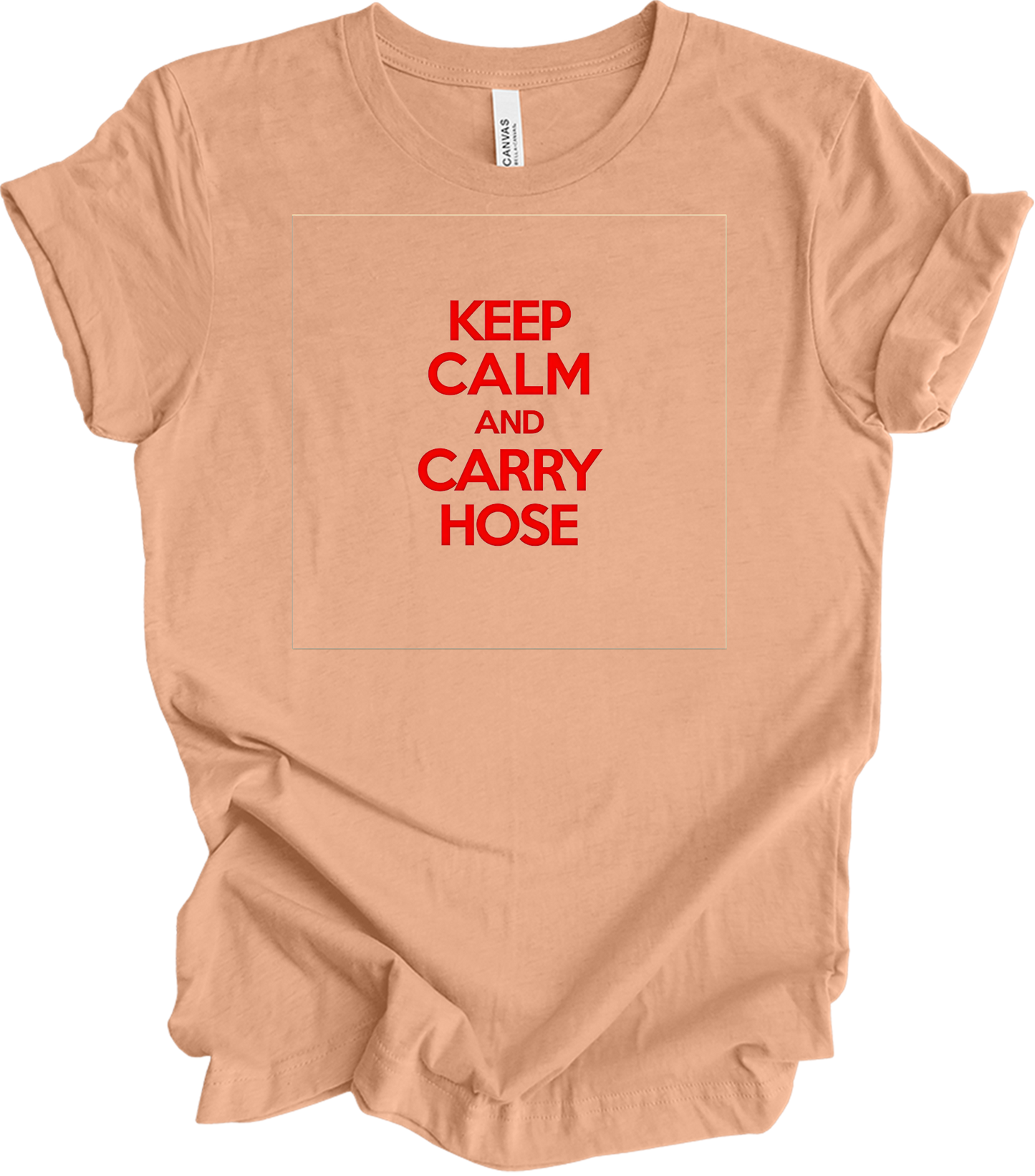 Keep Calm and Carry Hose T-Shirt in Heather Peach